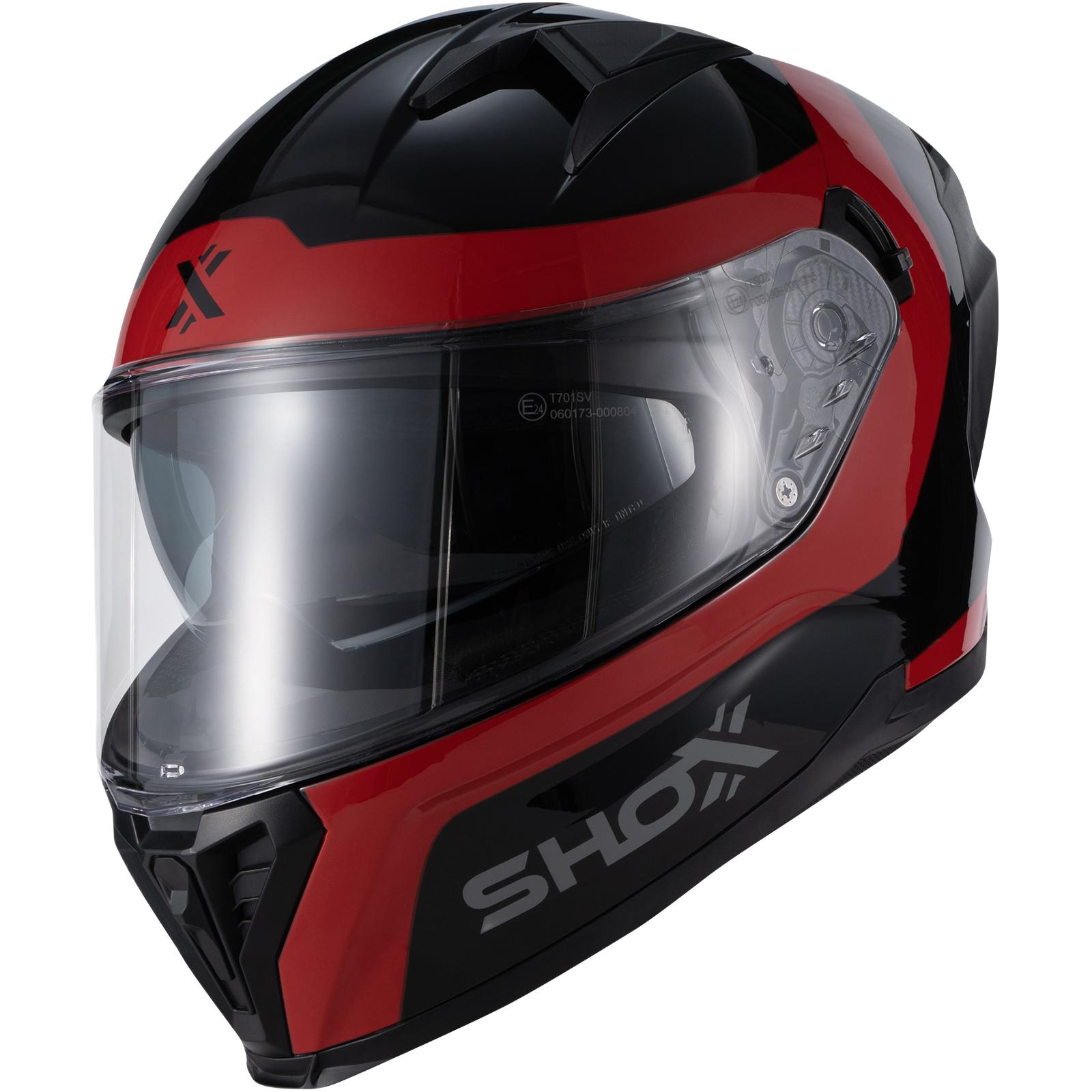 Shox Rapid Advance Motorcycle Helmet L Gloss Black Red