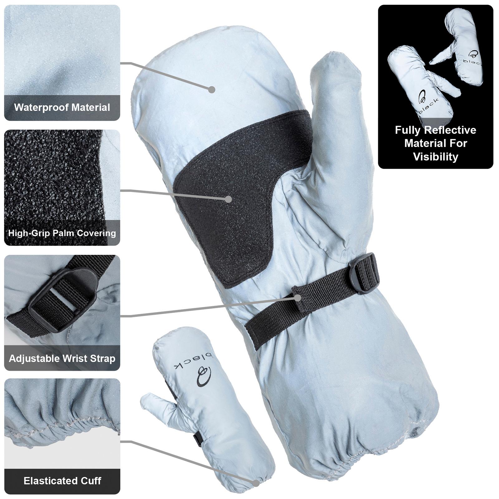 Black Reflective Waterproof Motorcycle Over Gloves 2XL/3XL Silver image 2