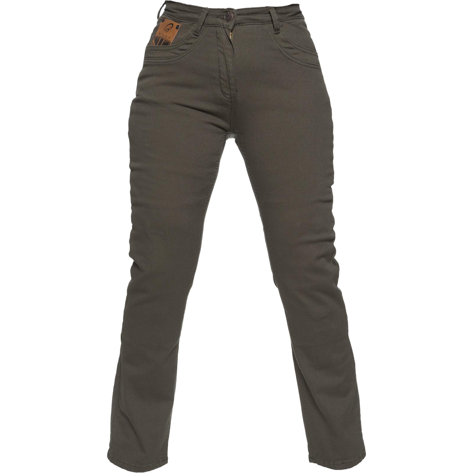 Black Salus Womens Motorcycle Jeans UK 8 Olive (Standard Leg)