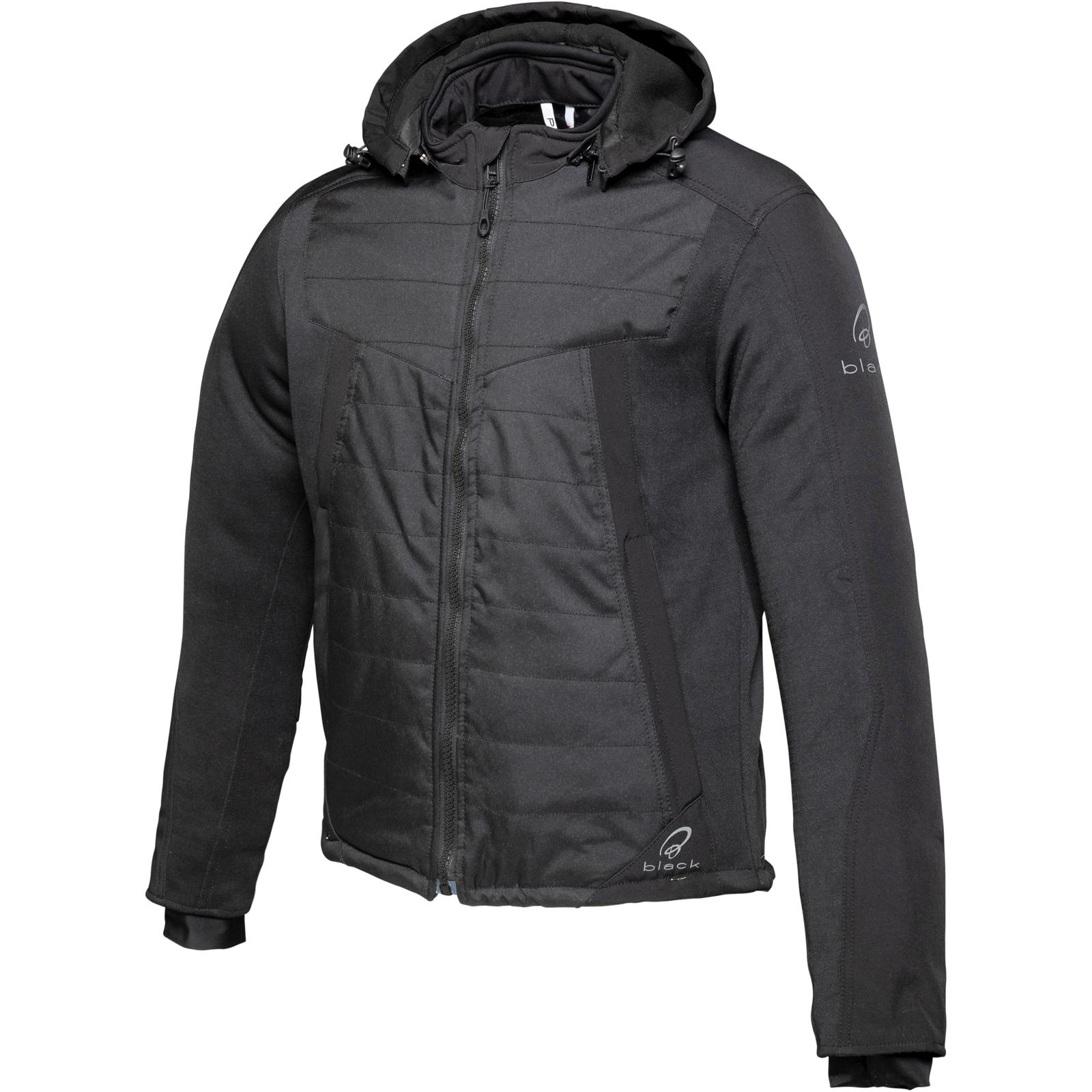 Black Premium Rocksolid Armoured Motorcycle Jacket XL Black