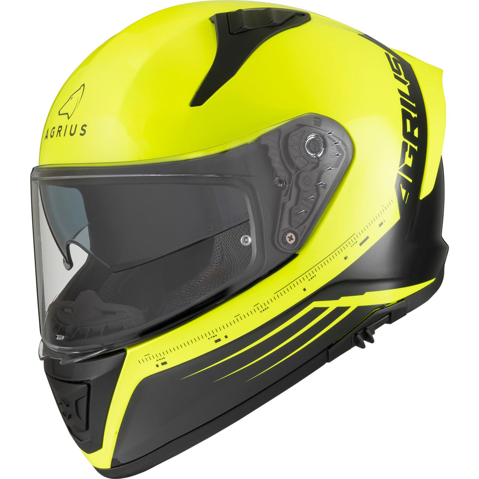 Agrius Storm Calibration Motorcycle Helmet XXL Gloss Yellow Black