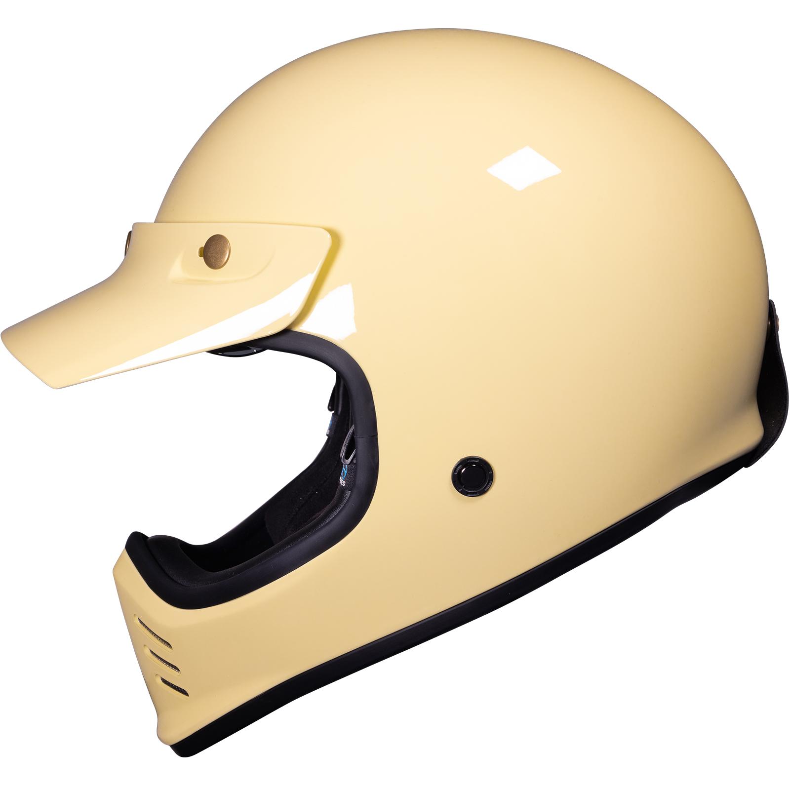 Black Royale II Retro Motorcycle Helmet S Gloss Cream image 2