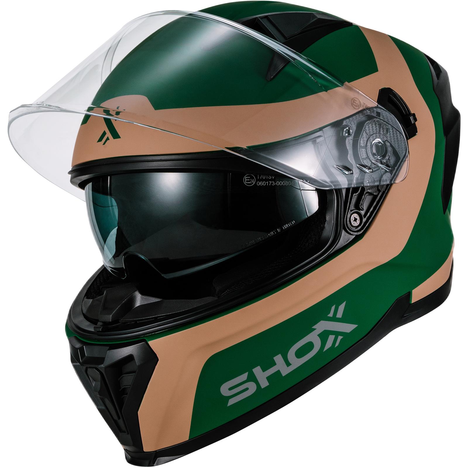 Shox Rapid Advance Motorcycle Helmet L Matt Green Sand image 2