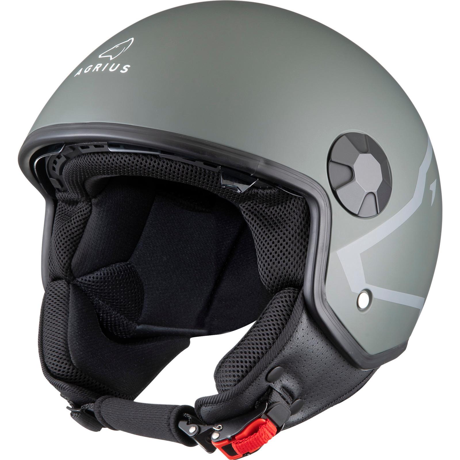 Agrius Score Shield Open Face Motorcycle Helmet M Matt Grey image 2