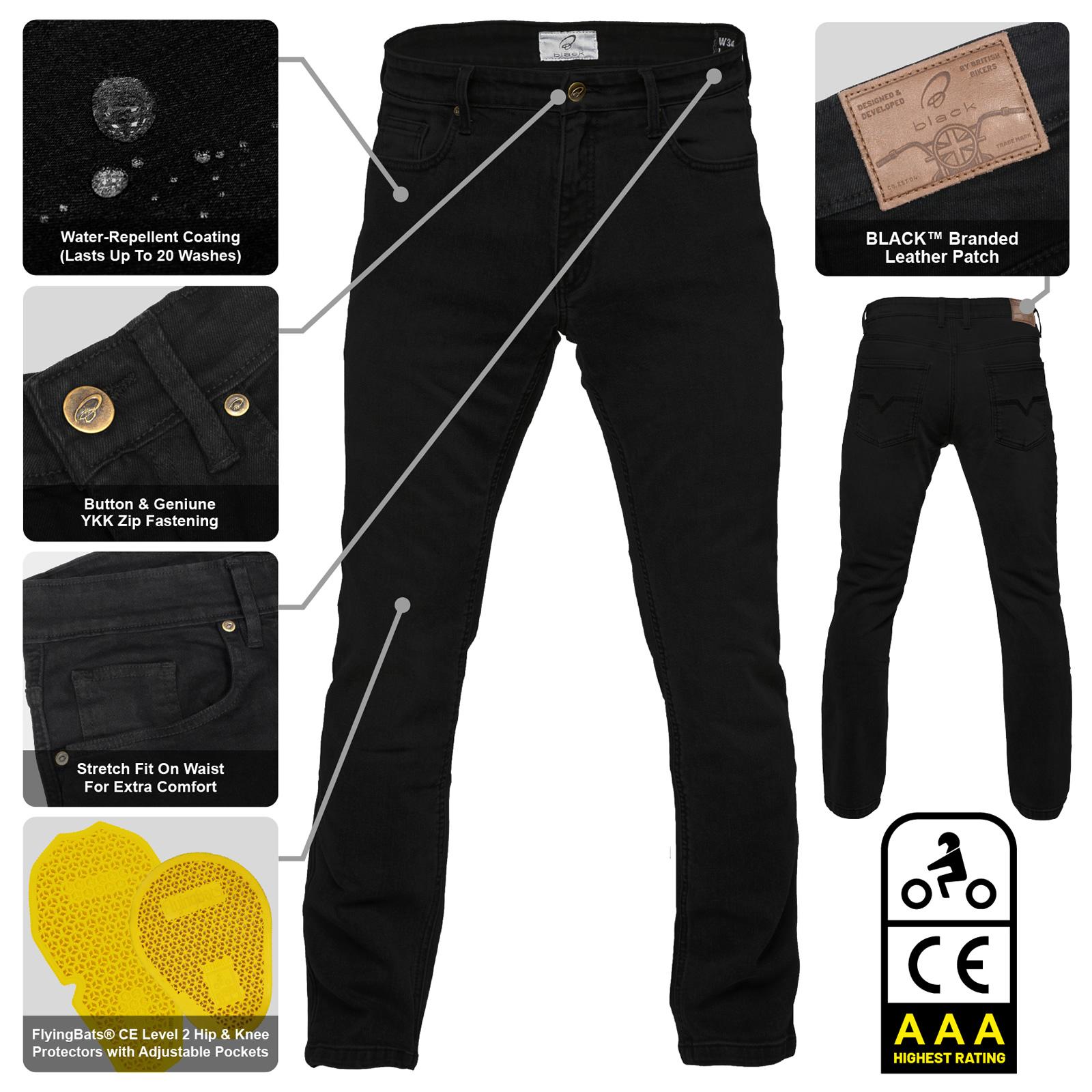 Black Speedster AAA CE Motorcycle Jeans 32 Ultra Black (Regular Leg) image 2
