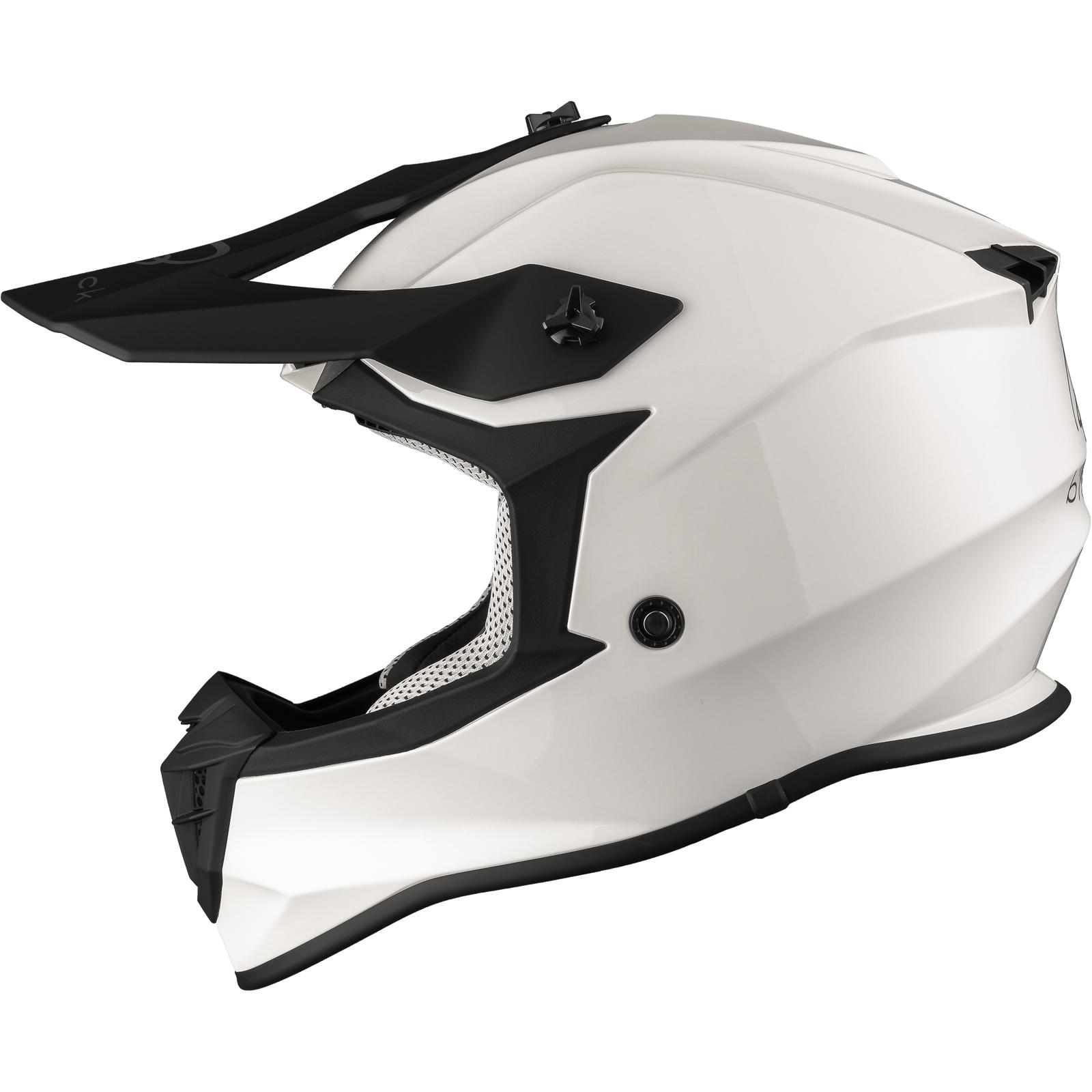 Black Gravel Solid Motocross Helmet M Gloss White image 2
