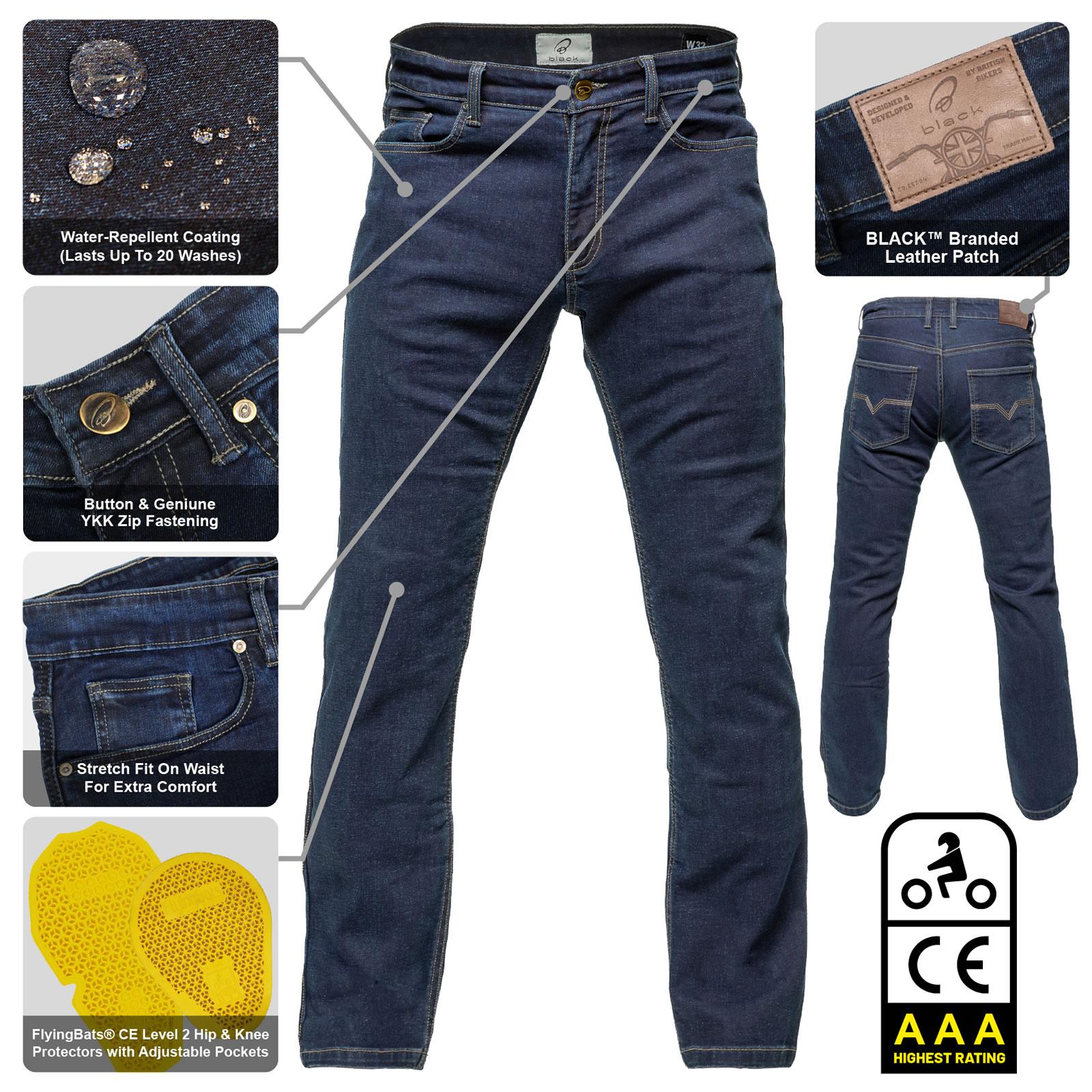 Black Speedster AAA CE Motorcycle Jeans 44 Dark Blue (Regular Leg) image 2