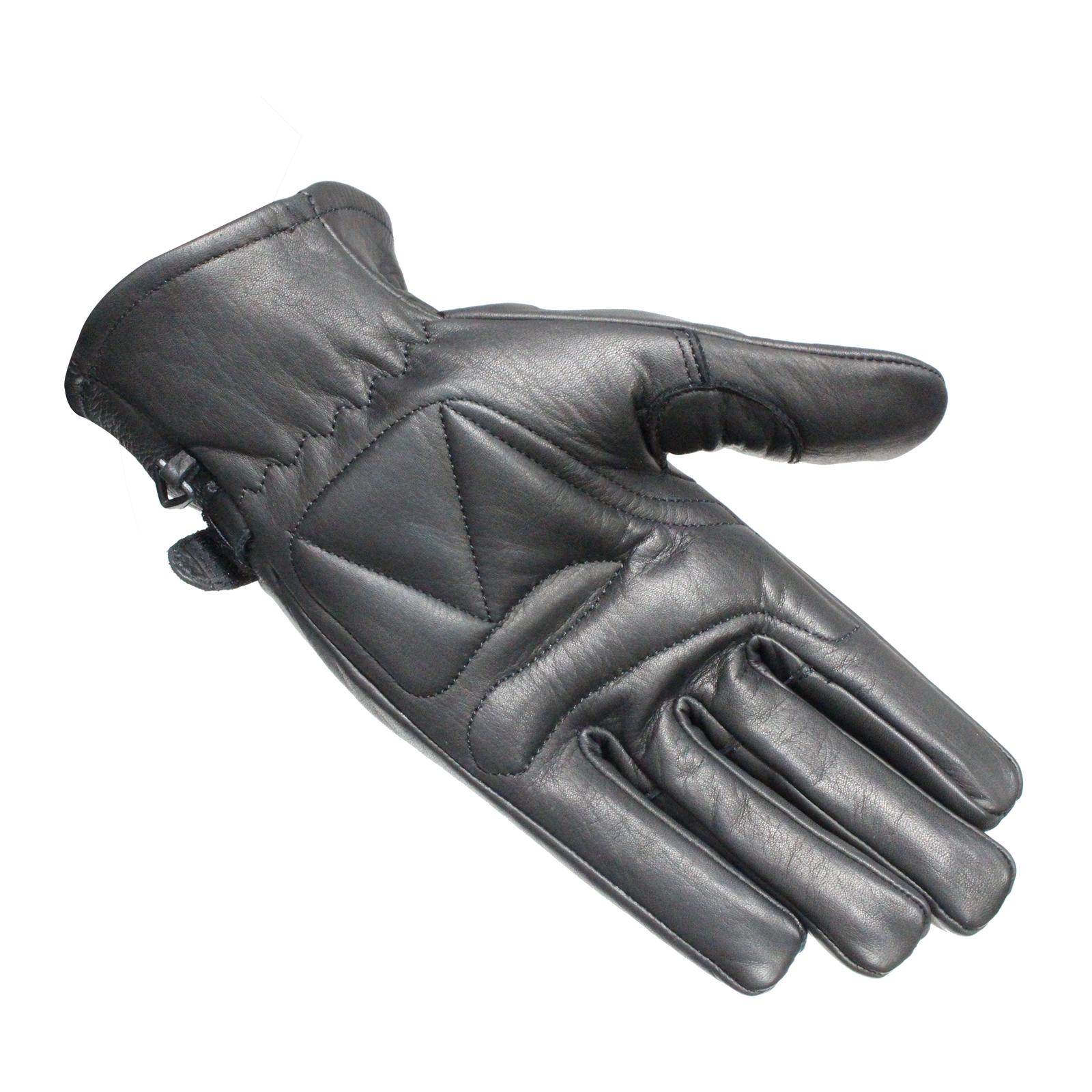 Black Axel Leather Motorcycle Gloves XL image 2
