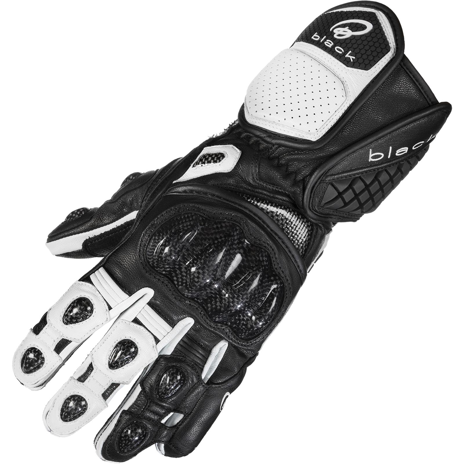 Black Raptor 390 Motorcycle Gloves S Black White image 2