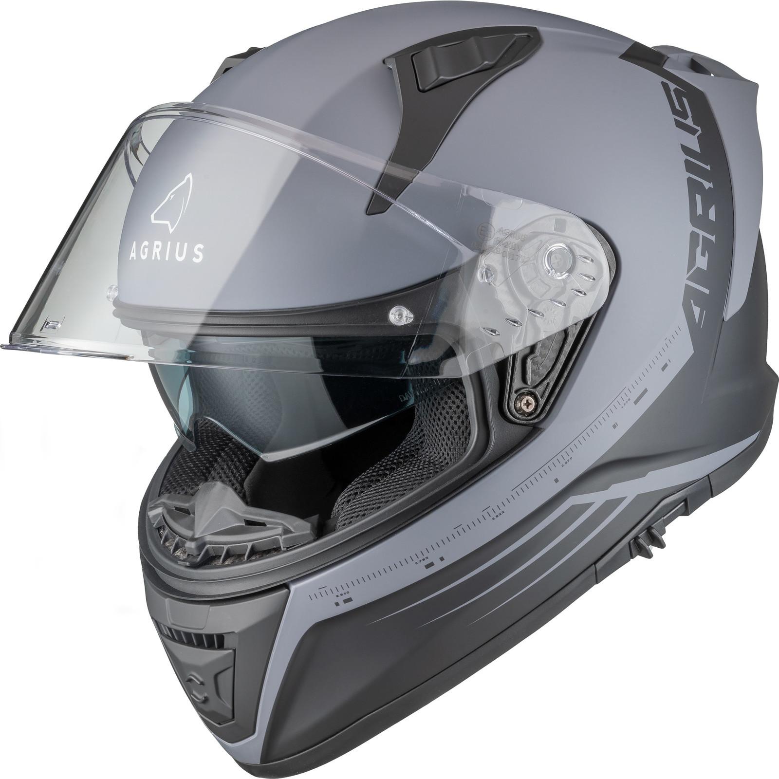 Agrius Storm Calibration Motorcycle Helmet L Matt Grey Black image 2