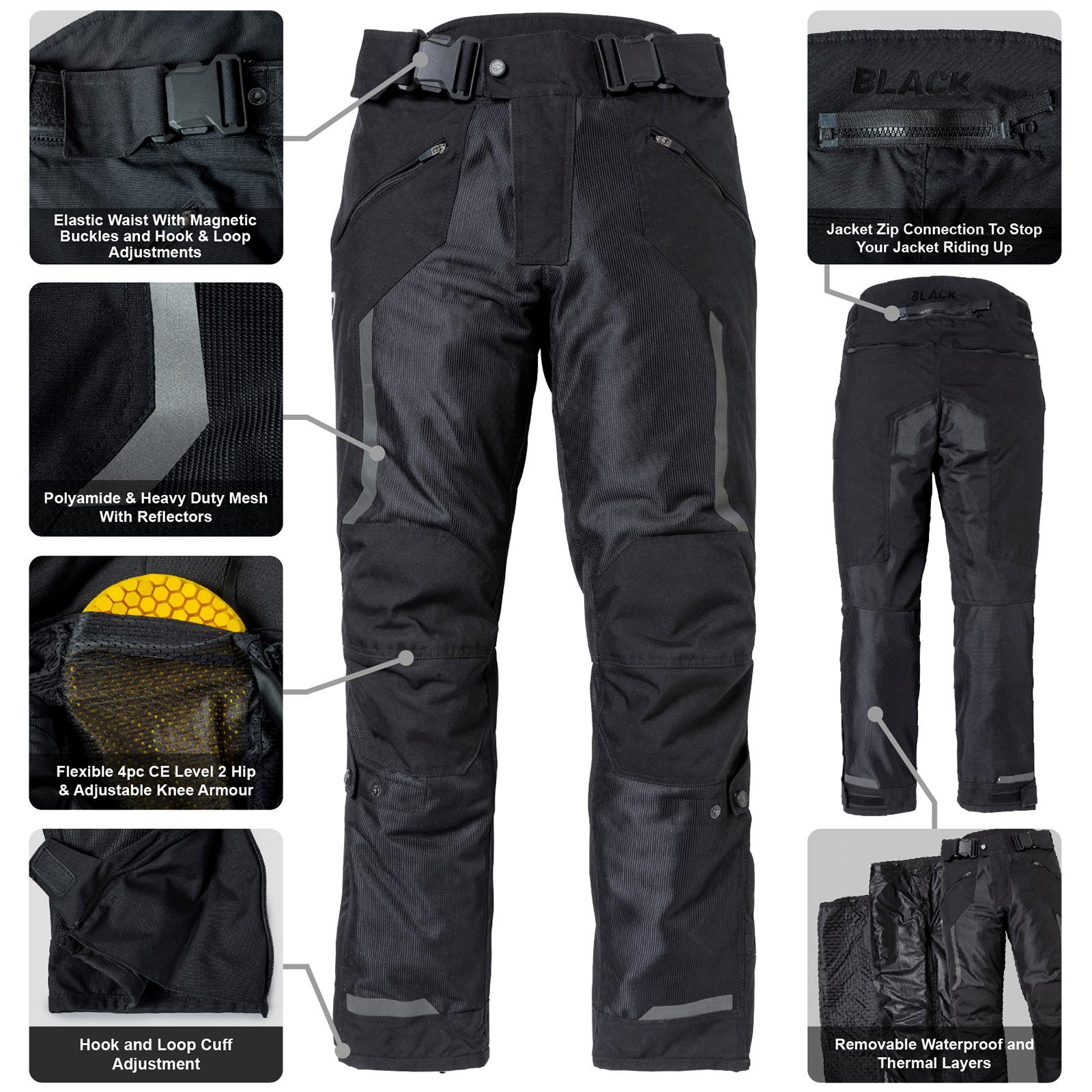 Black Openwork Air Motorcycle Trousers 10XL Black (Short Leg) image 2