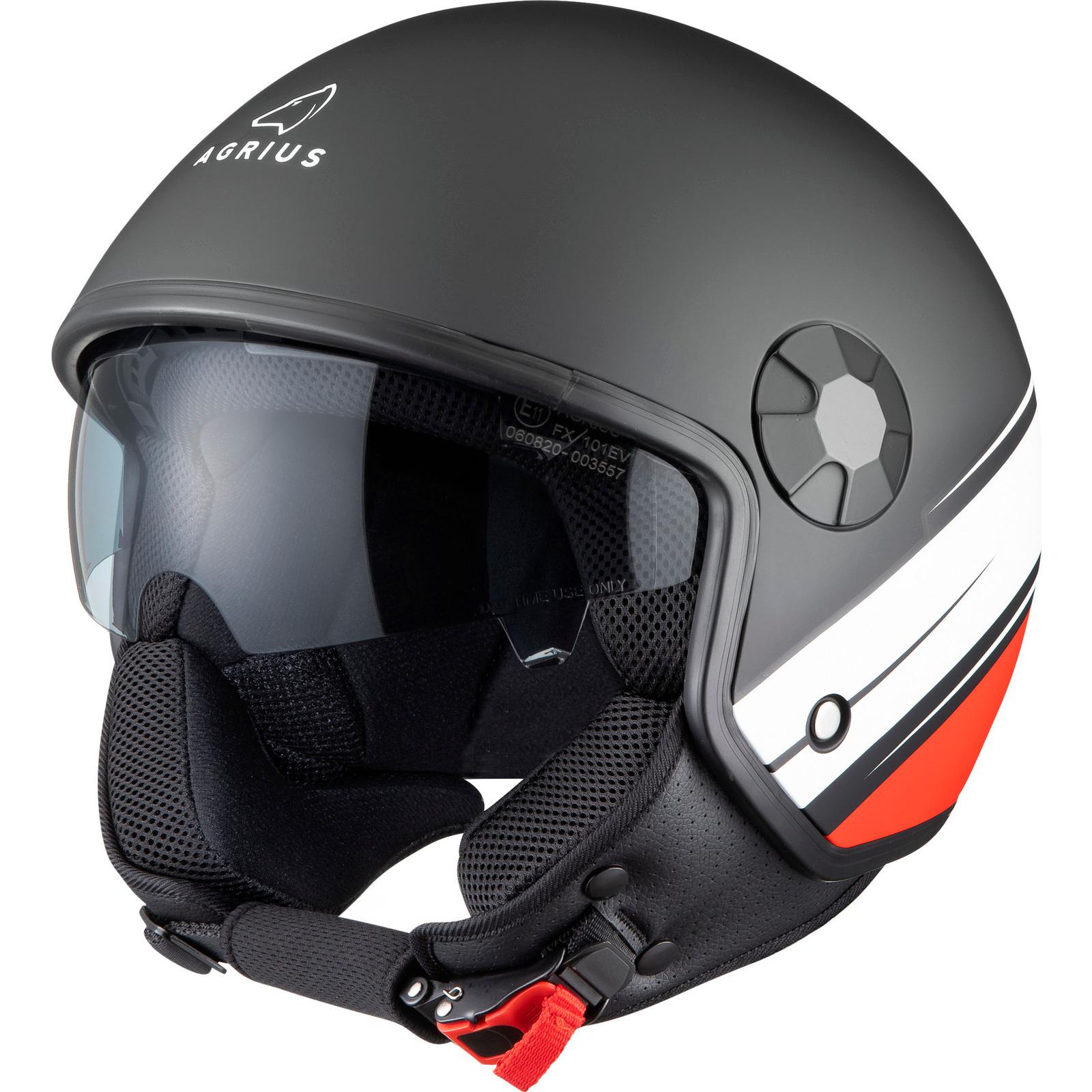 Agrius Score Conoid Open Face Motorcycle Helmet L Matt Black