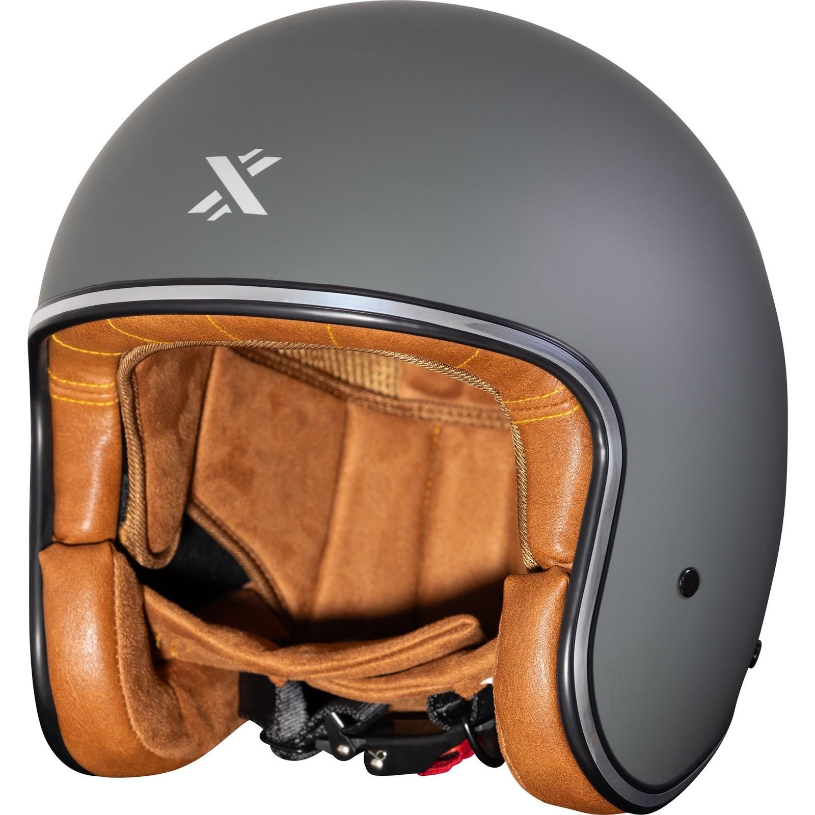 Shox Classic Solid Open Face Motorcycle Helmet XS Matt Gunmetal Grey
