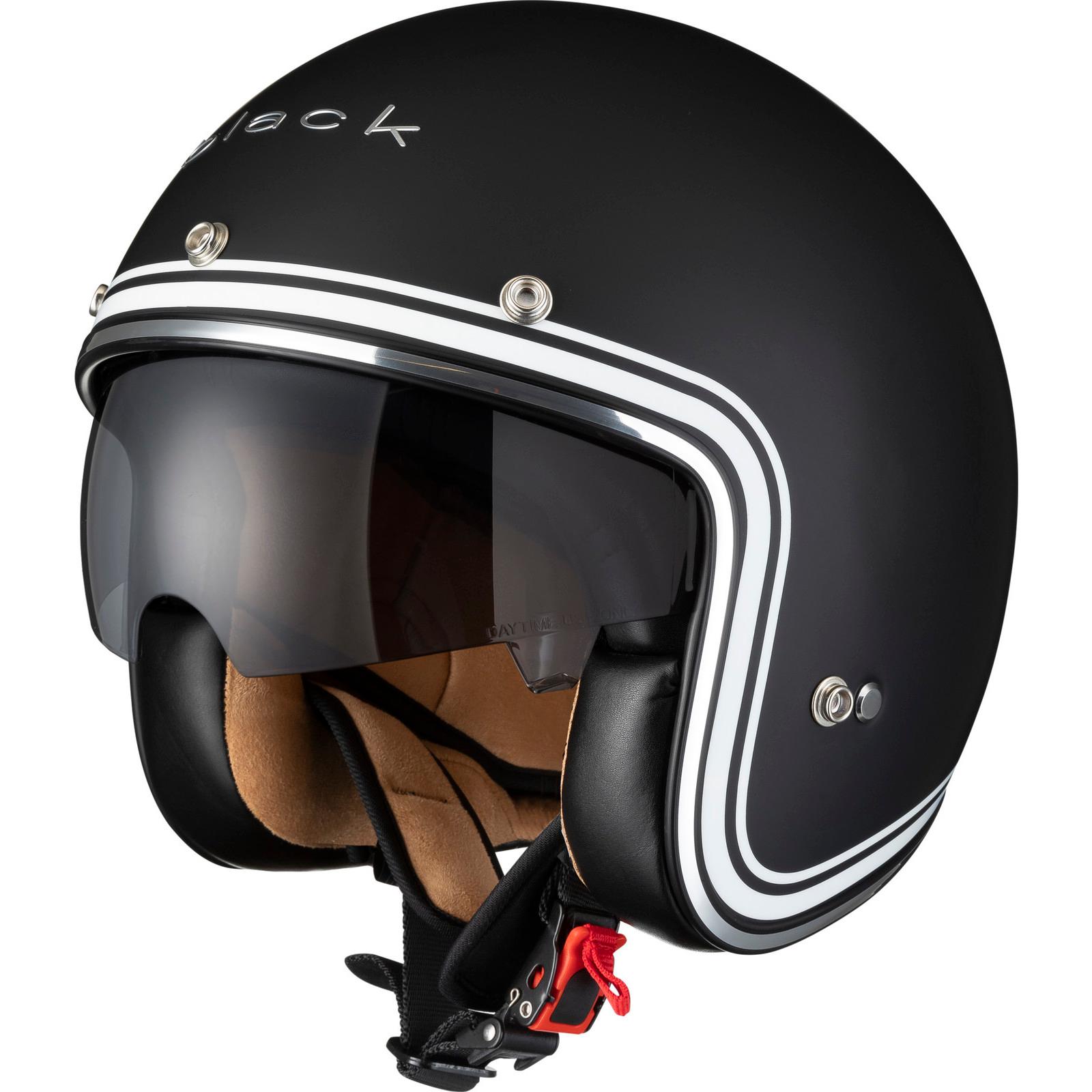 Black Classic Line Open Face Motorcycle Helmet S Matt Black