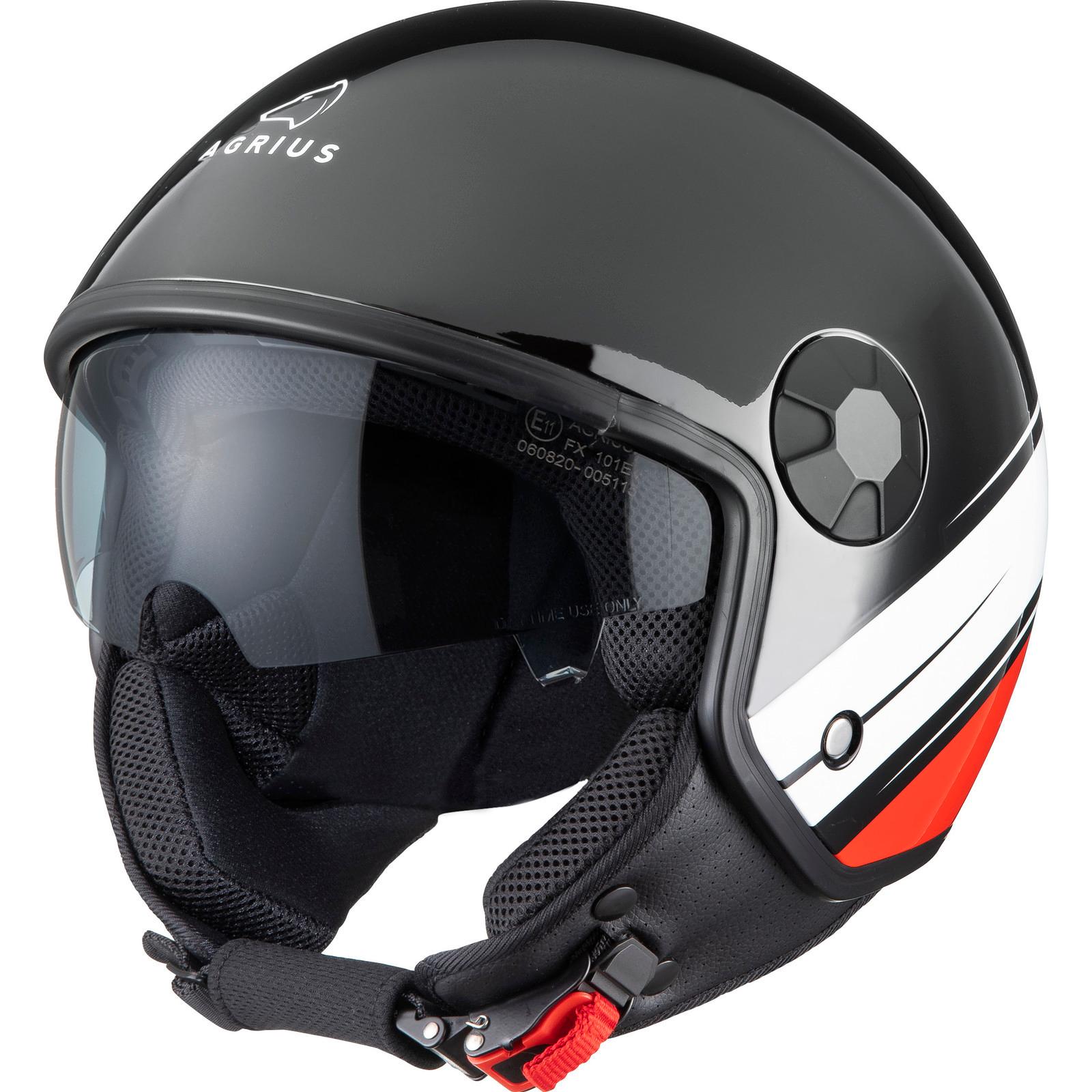 Agrius Gloss Black Score Conoid Open Face Motorcycle Helmet Xl