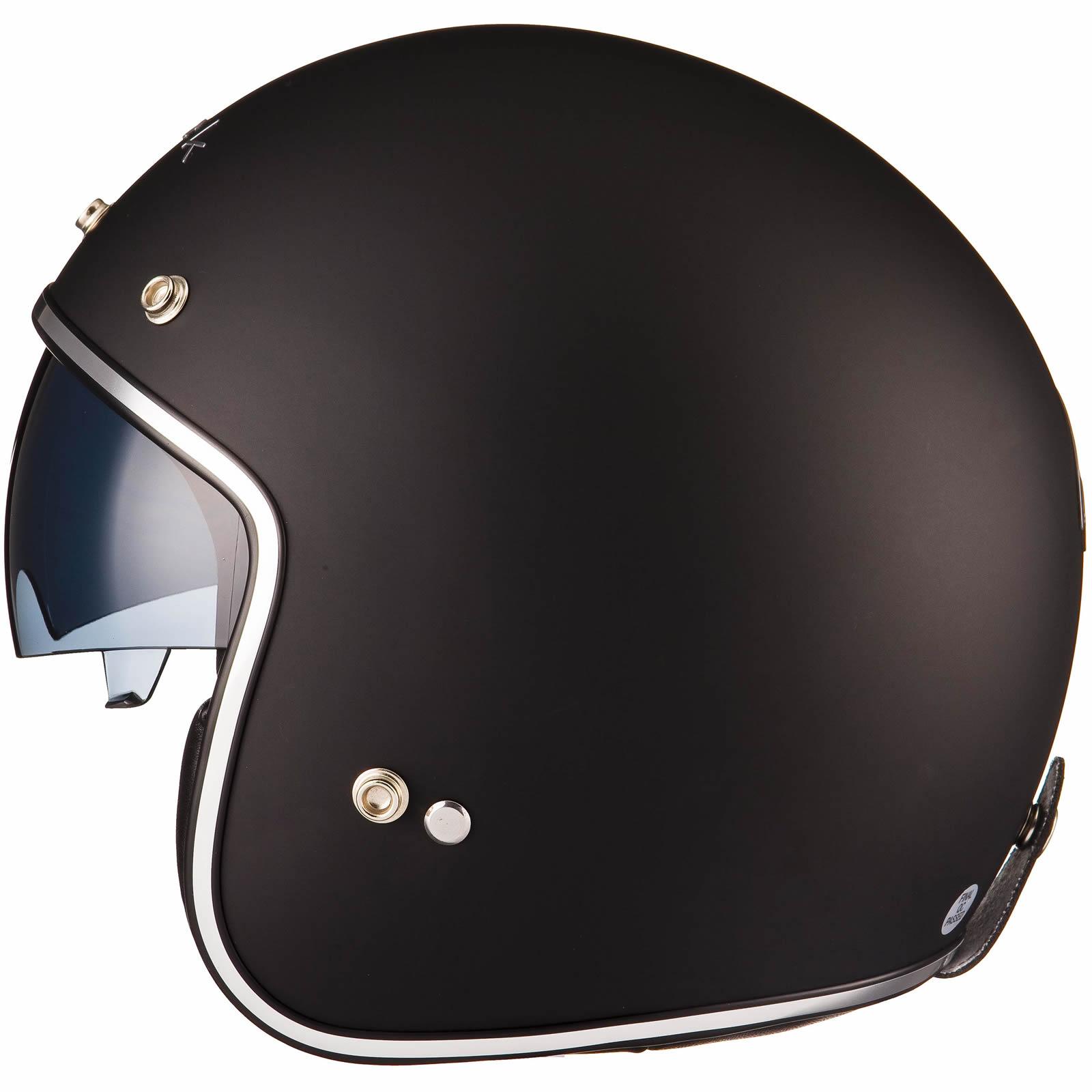 Black Classic Open Face Motorcycle Helmet XS Matt Black