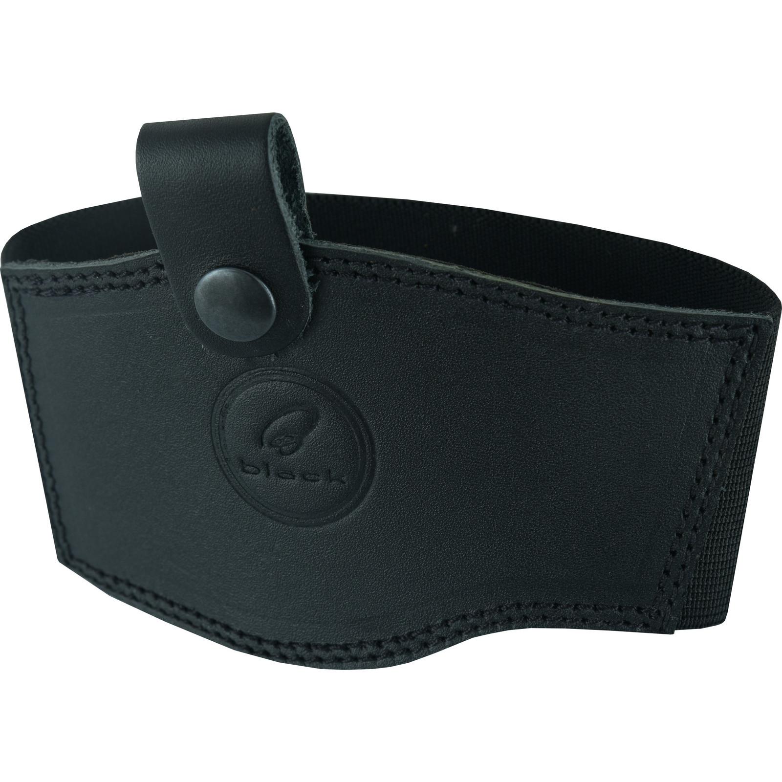 Black Leather Motorcycle Boot Gear Shifter Pad Black