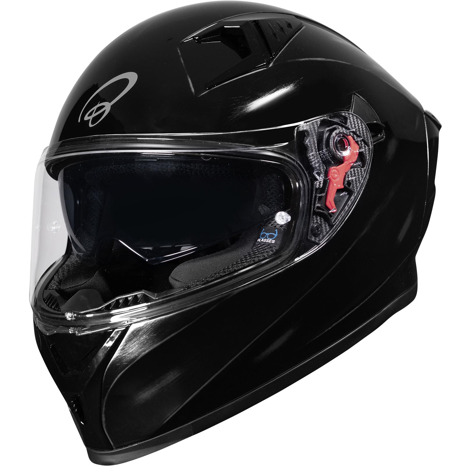 Black Atom Vintage Motorcycle Helmet XXL Gloss Polished Black