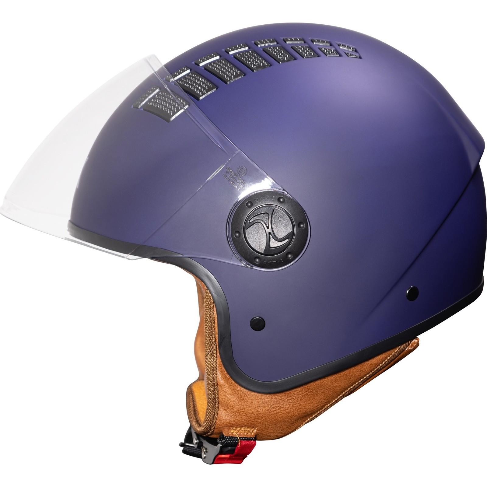 Shox Jetstream Solid Open Face Motorcycle Helmet S Matt Deep Blue image 2