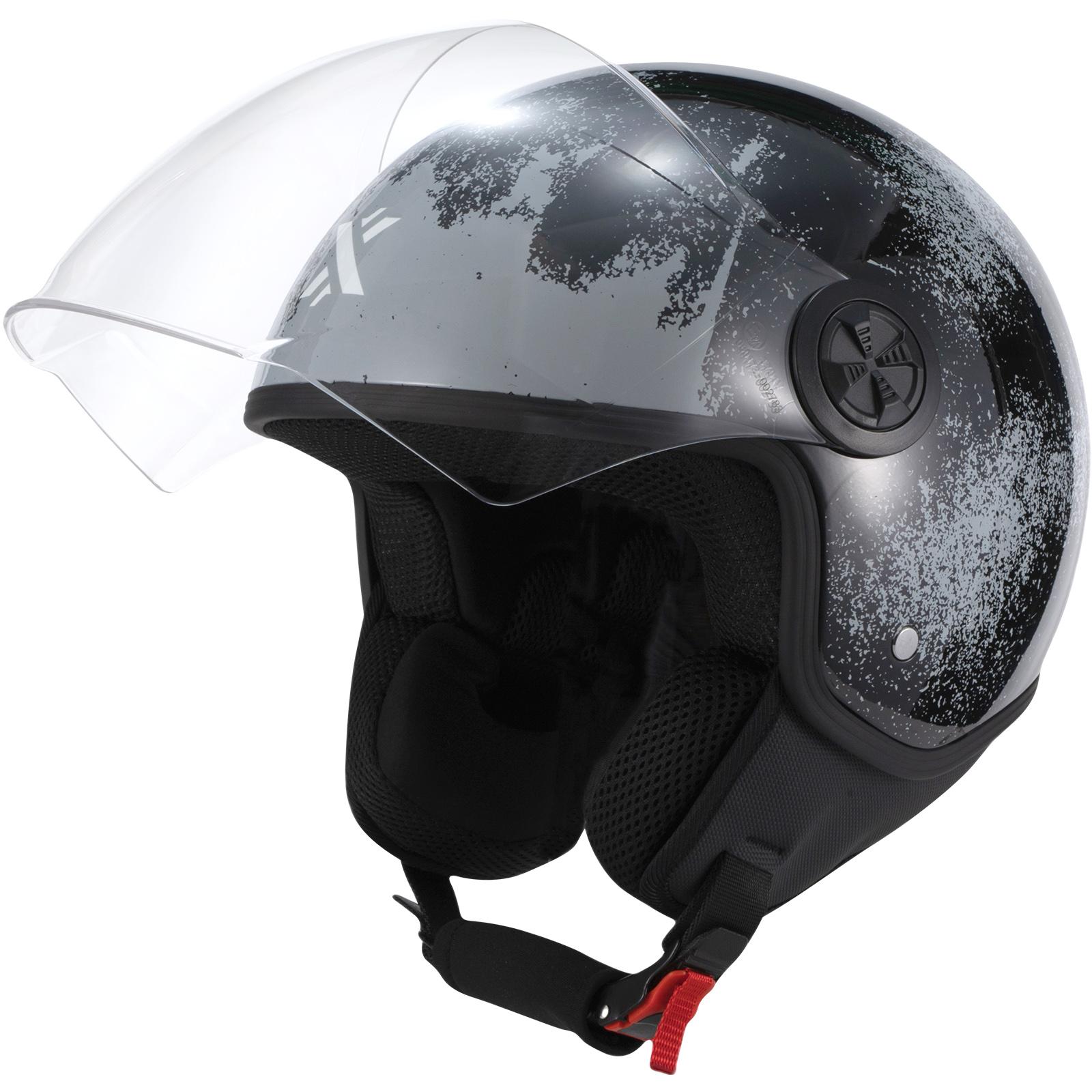 Shox Interceptor Rust Open Face Motorcycle Helmet XS Gloss Black image 2