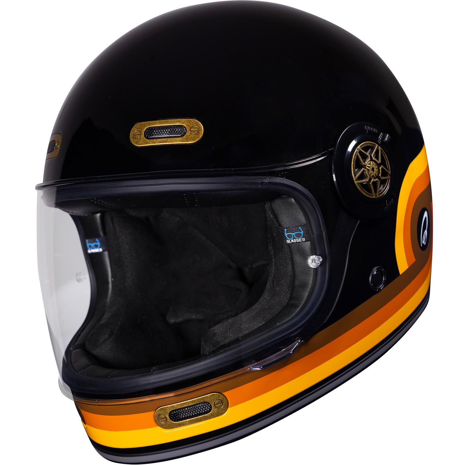 Black Orbit Retrograde Motorcycle Helmet M Gloss Black