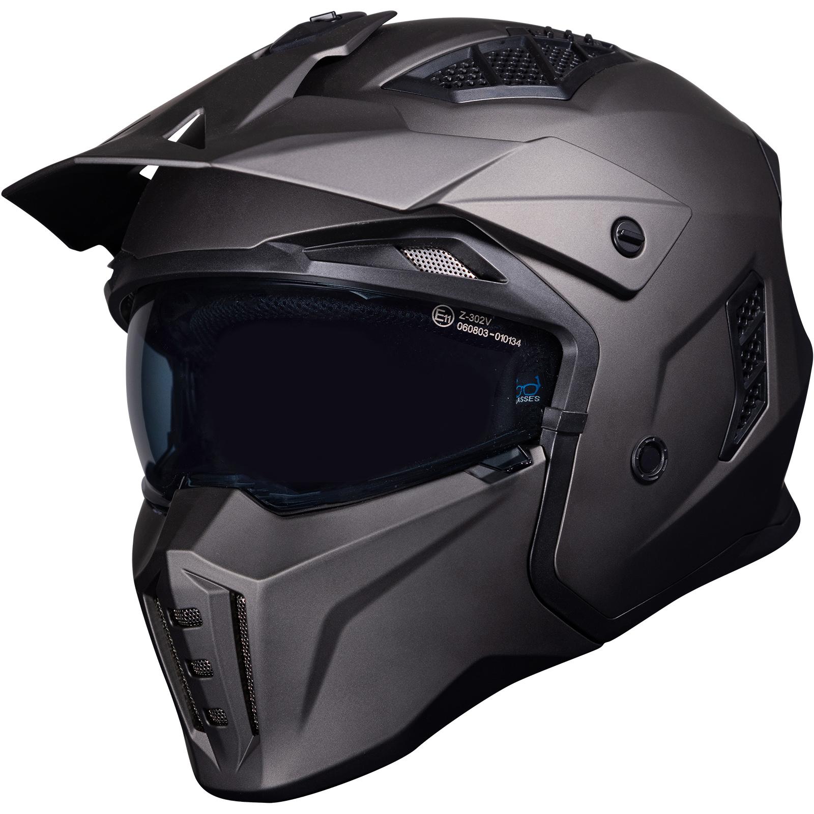 Black Matt Bronze Street Fighter Open Face Motorcycle Helmet S
