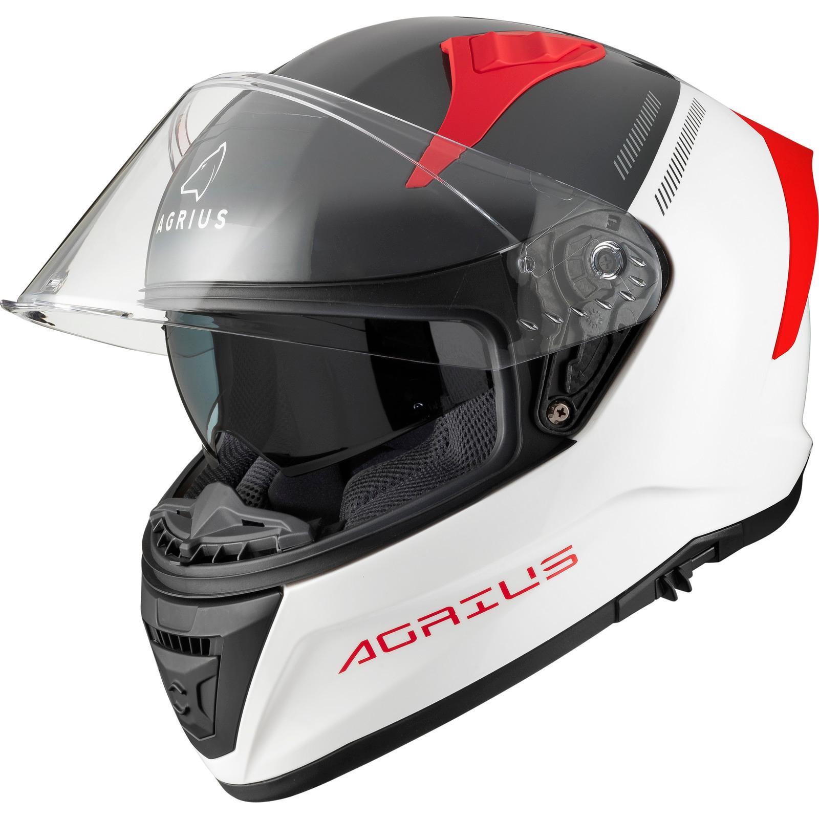 Agrius Storm Banshee Motorcycle Helmet XXL Gloss White Grey Red image 2