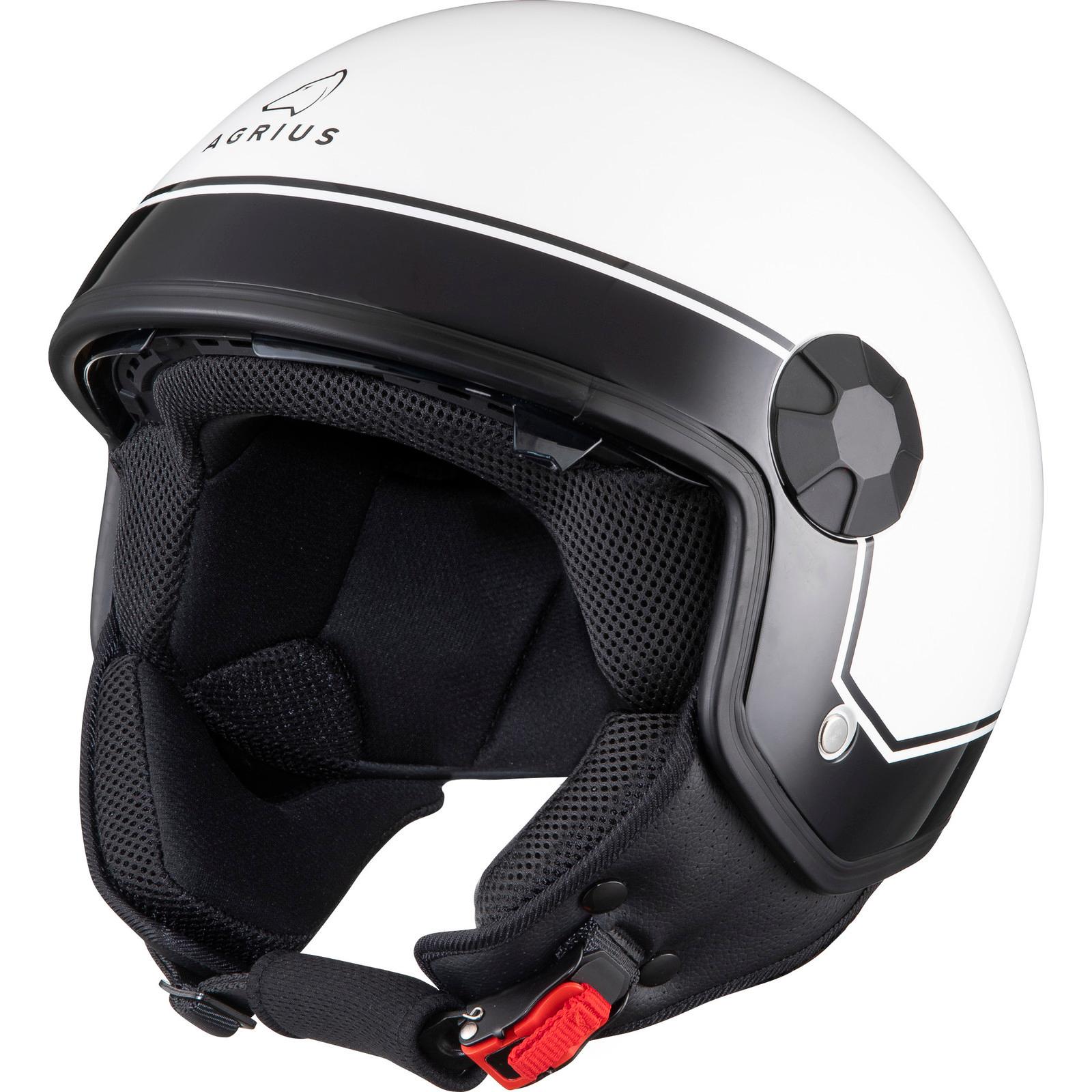 Agrius Score Solid Open Face Motorcycle Helmet S Gloss White image 2