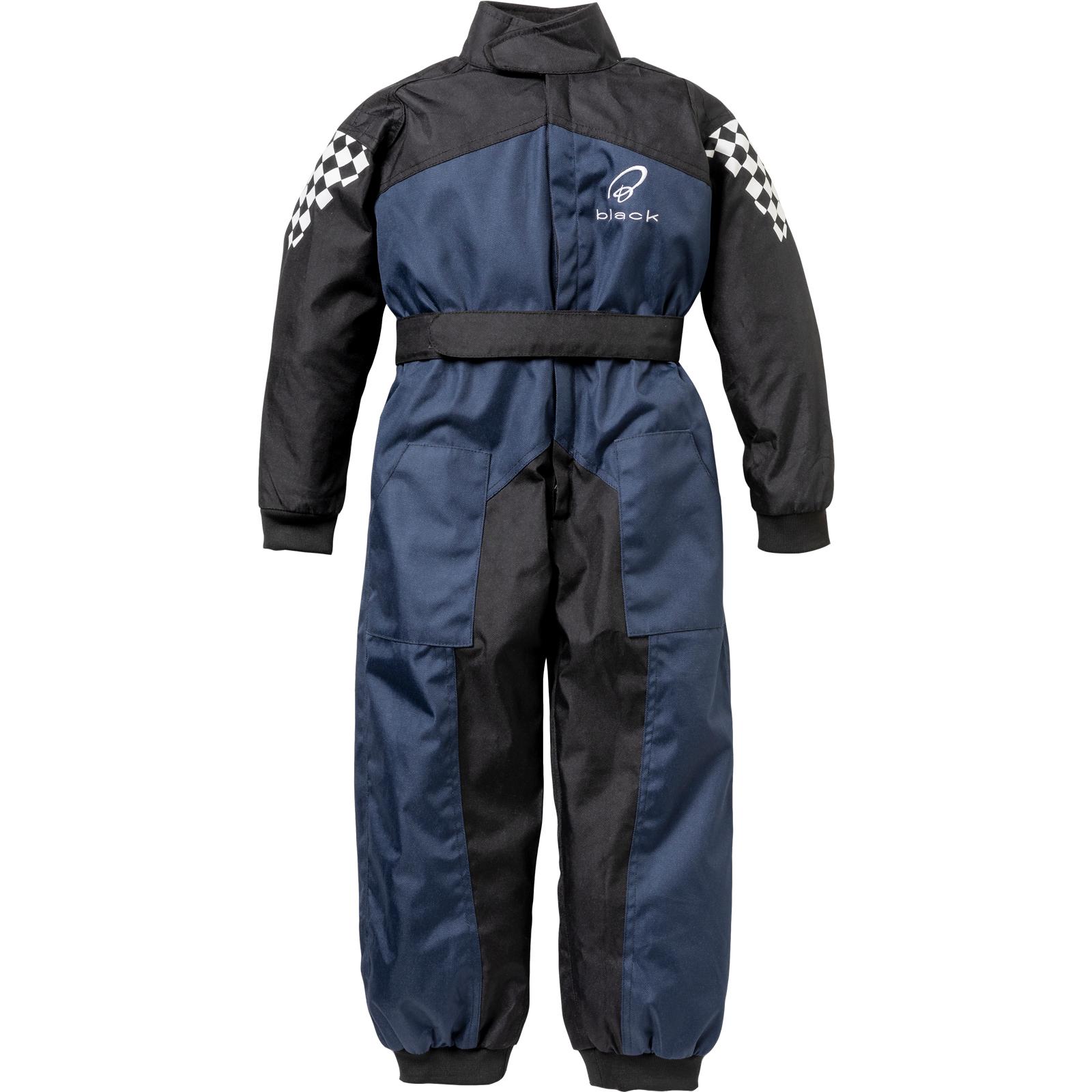 Black Kids FastTrack Race Suit L Black Blue