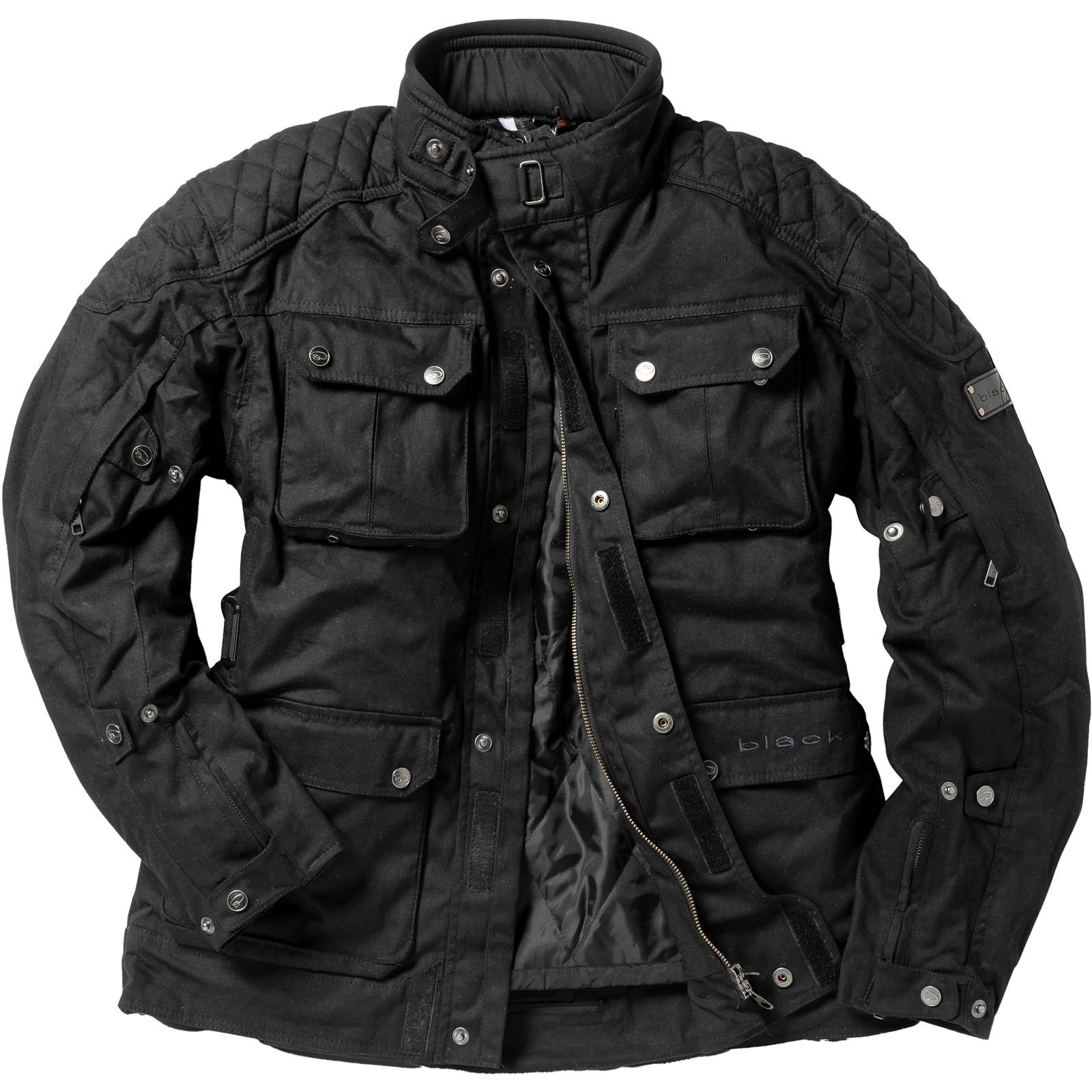 Black Bowland Wax Motorcycle Jacket 4XL Black