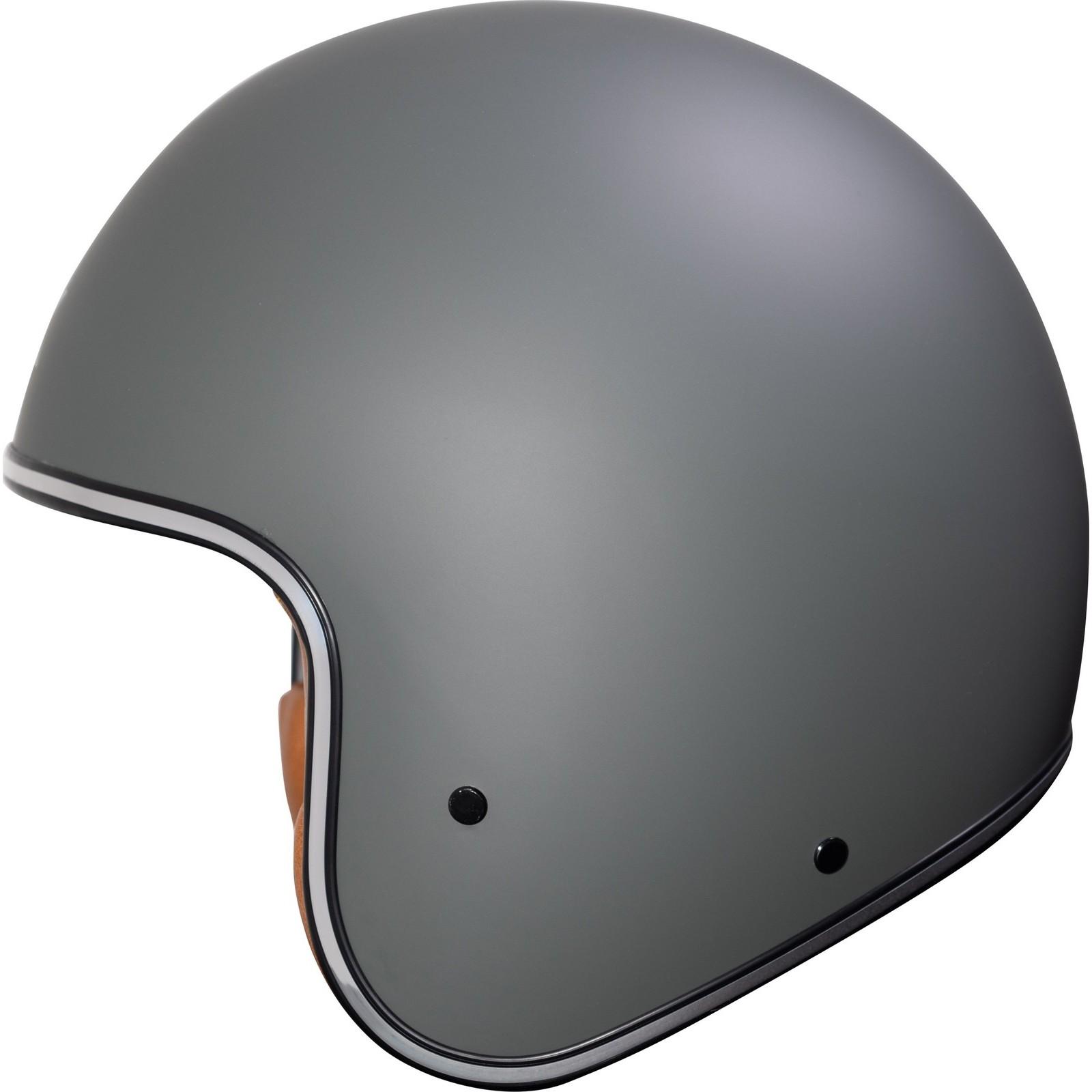 Shox Classic Solid Open Face Motorcycle Helmet XL Matt Gunmetal Grey image 2