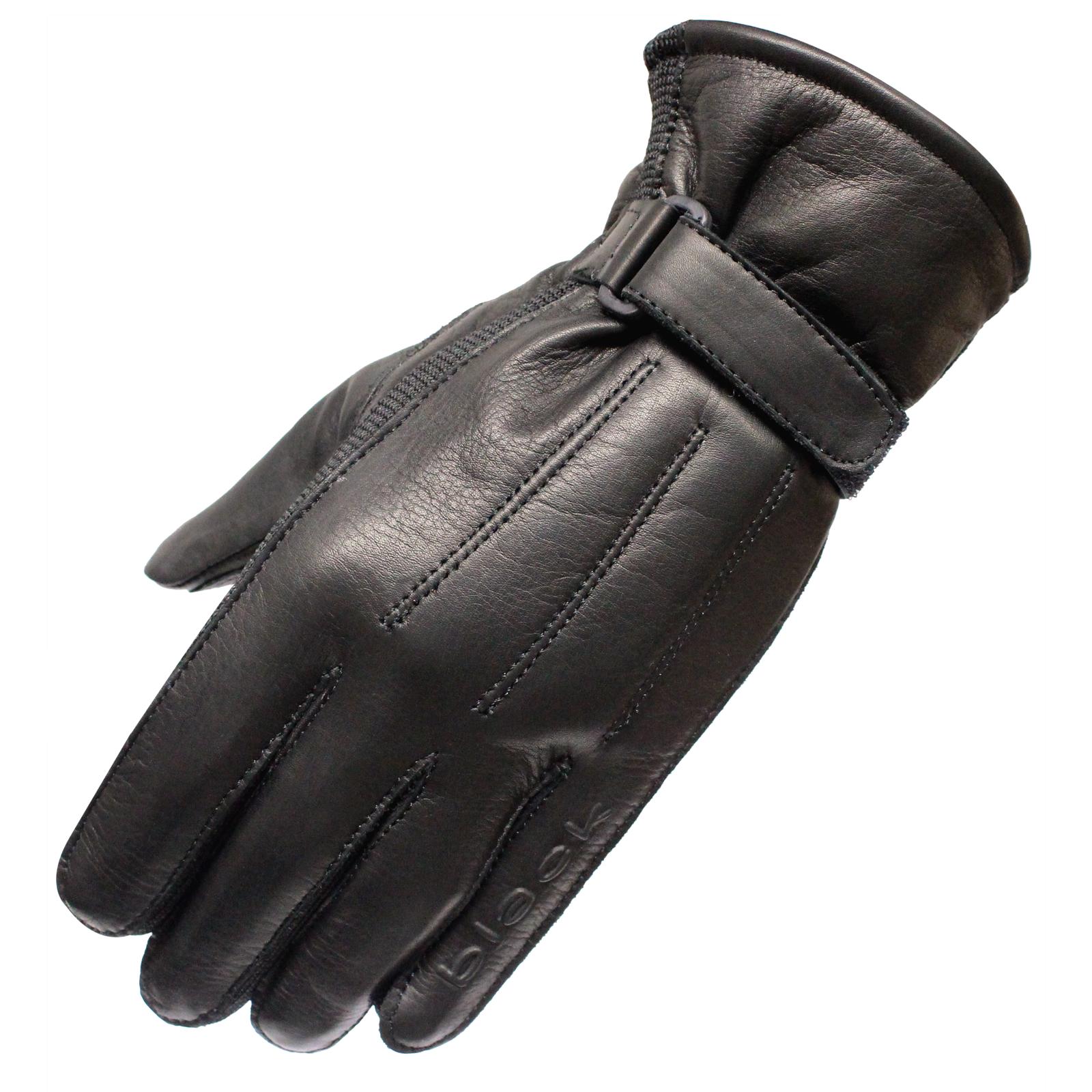 Black Vapour Leather Motorcycle Gloves L
