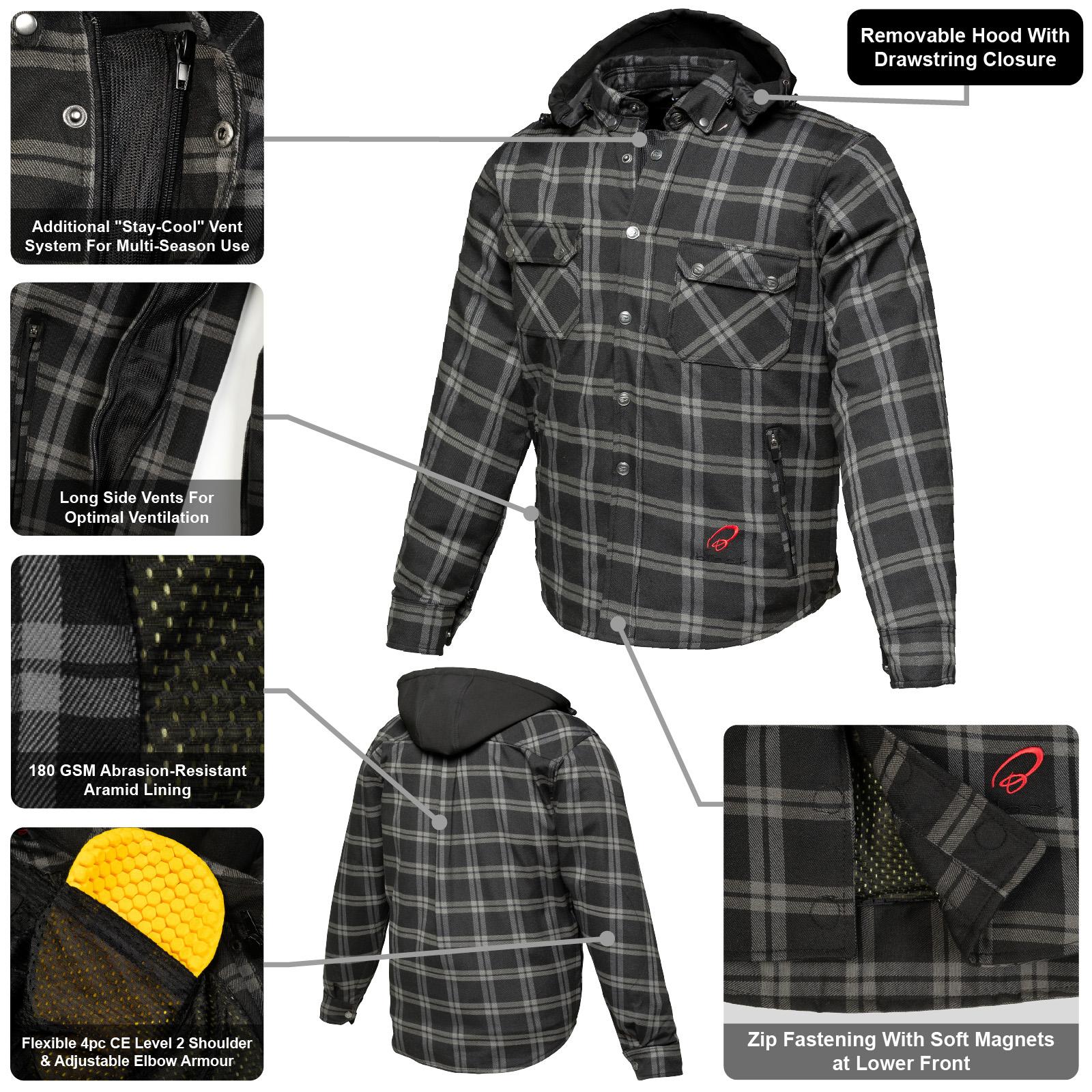 Black Forge Armoured Motorcycle Shirt S Black Grey image 2