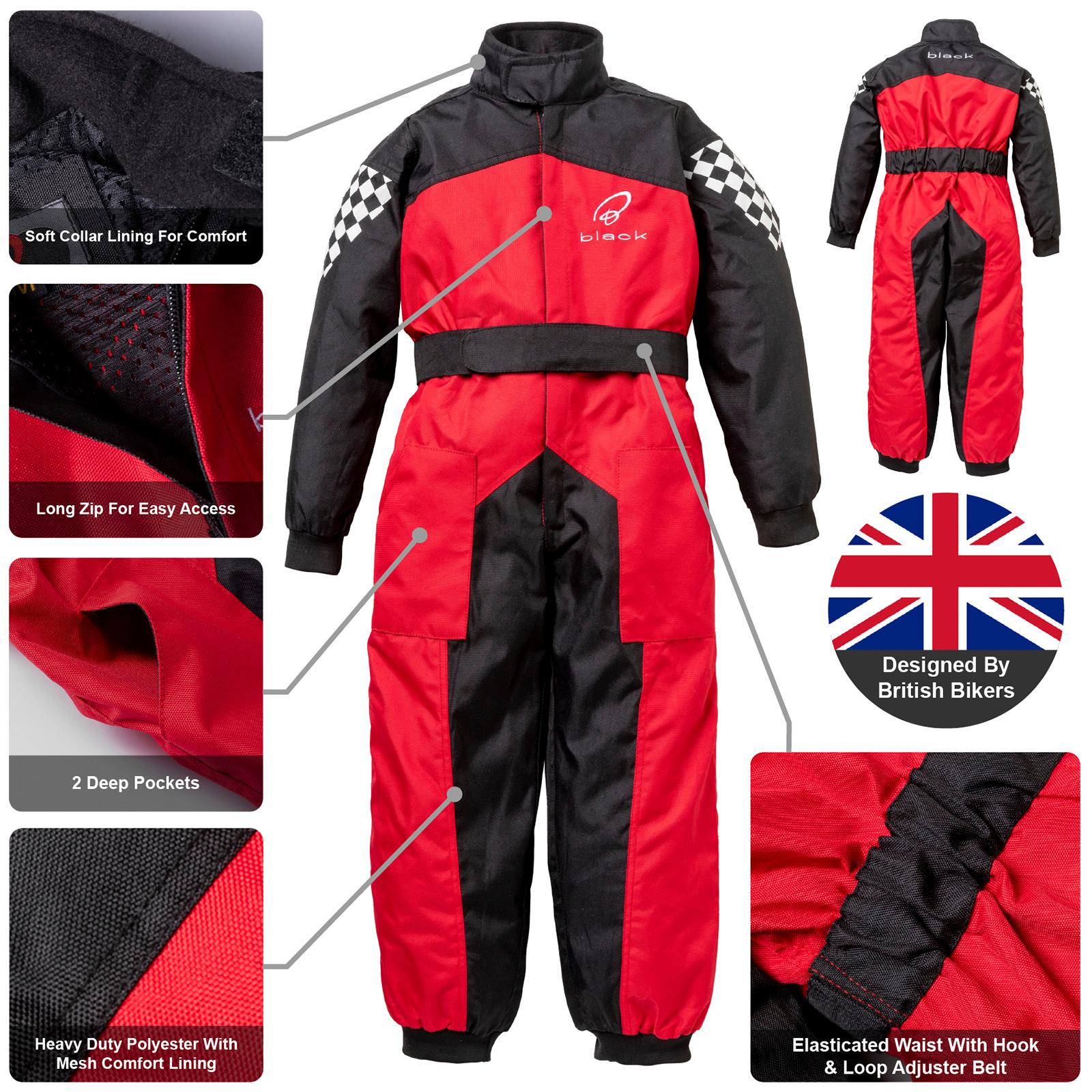 Black Kids FastTrack Race Suit XL Black Red image 2