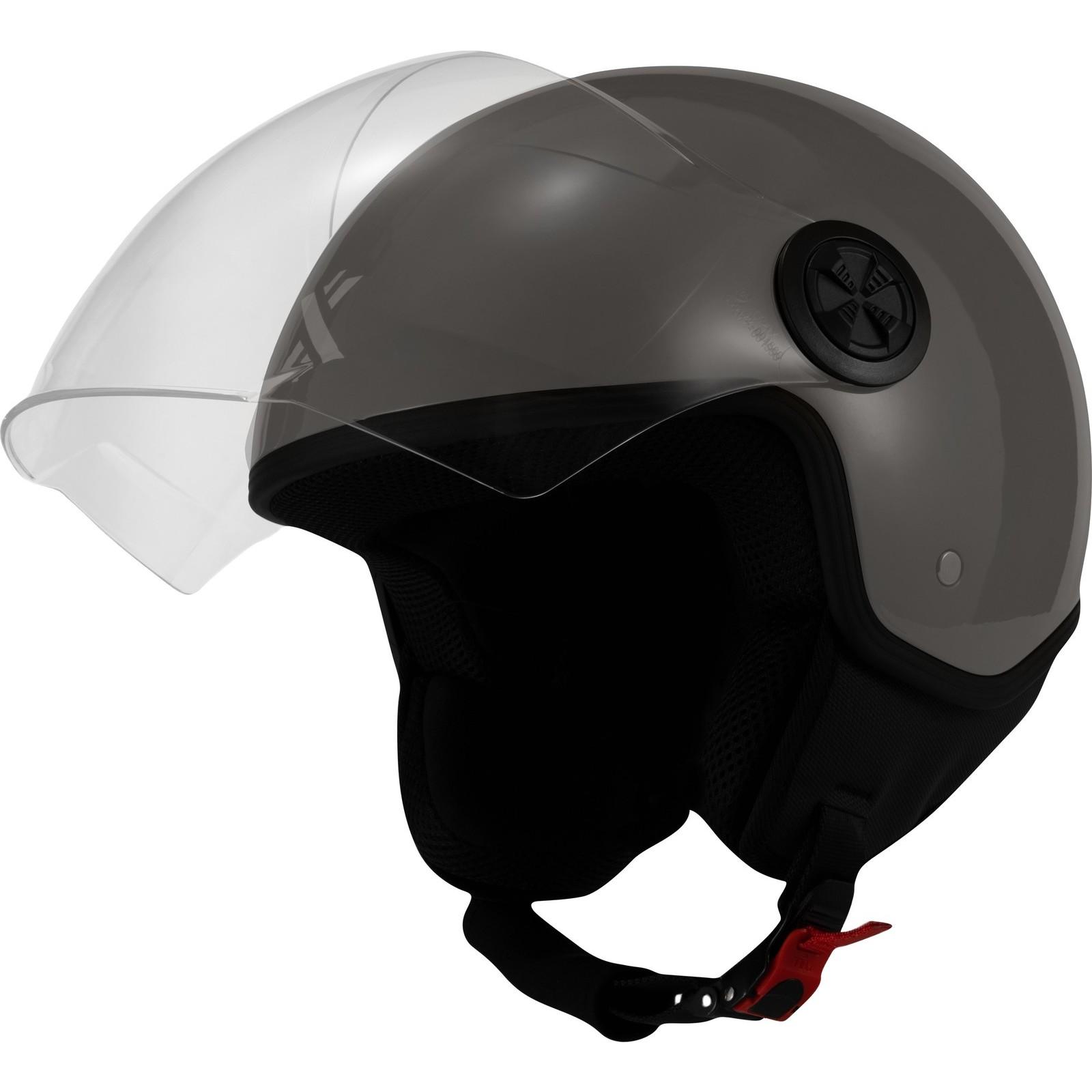 Shox Interceptor Open Face Motorcycle Helmet M Gloss Dark Grey image 2