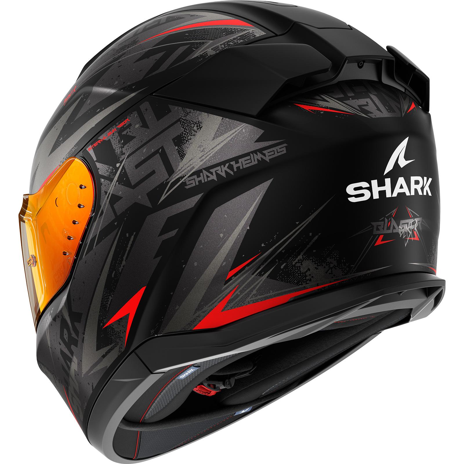 Shark D-Skwal 3 Blast-R Mat Motorcycle Helmet M Matt Black Anthracite Red (KAR) image 2