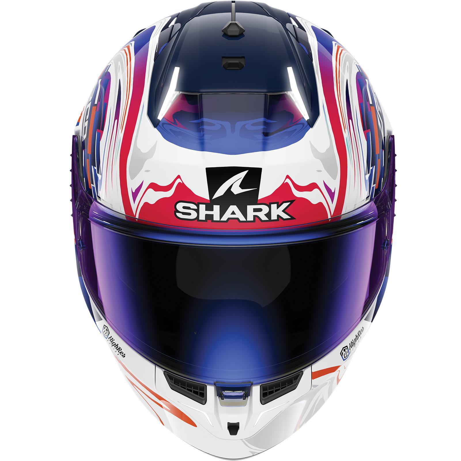 Shark Skwal i3 Replica Zarco GP de France Motorcycle Helmet XL White Purple Blue (WVB) image 2