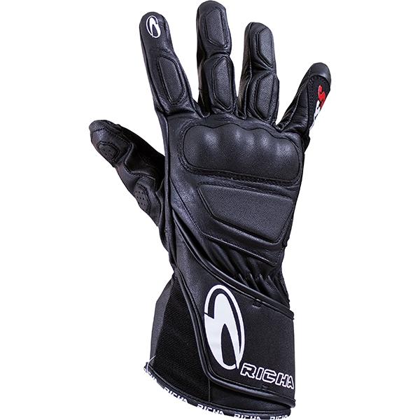 Richa Women's Black Wss Leather Motorcycle Gloves S