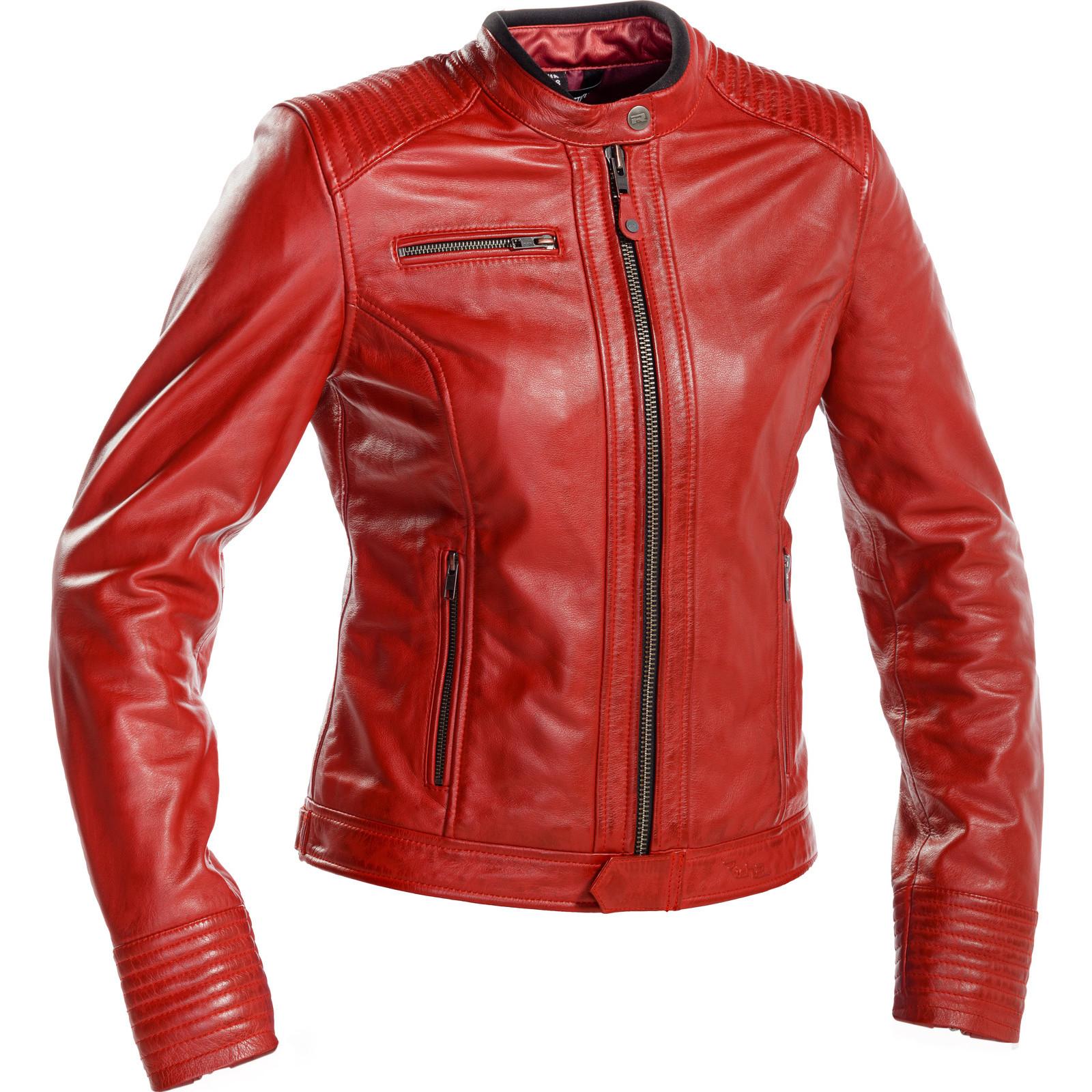 Richa Scarlett Ladies Leather Motorcycle Jacket Red
