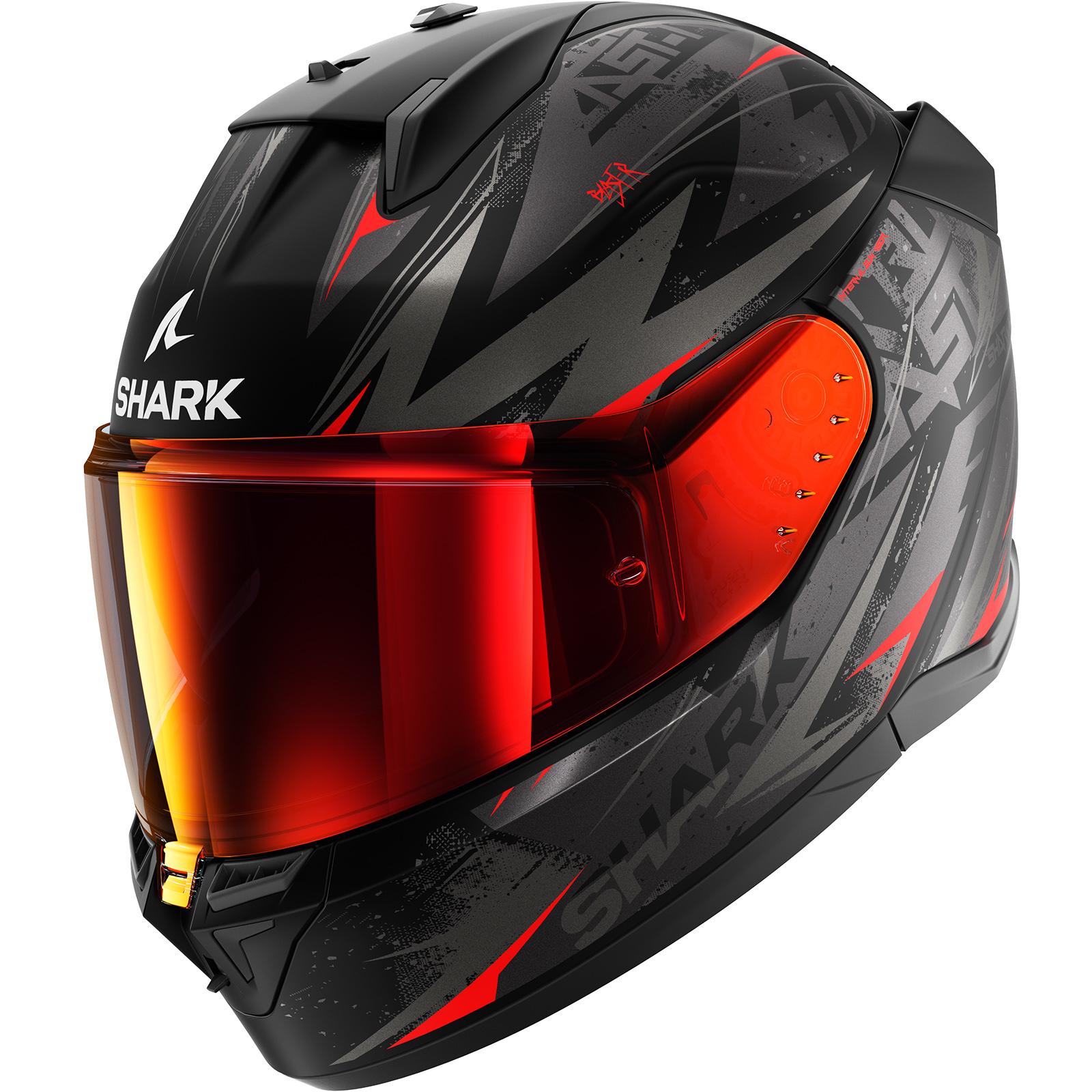 Shark D-Skwal 3 Blast-R Mat Motorcycle Helmet XXL Matt Black Anthracite Red (KAR)