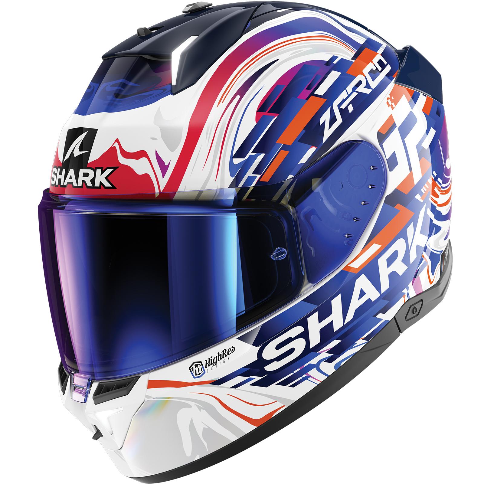 Shark Skwal i3 Replica Zarco GP de France Motorcycle Helmet S White Purple Blue (WVB)