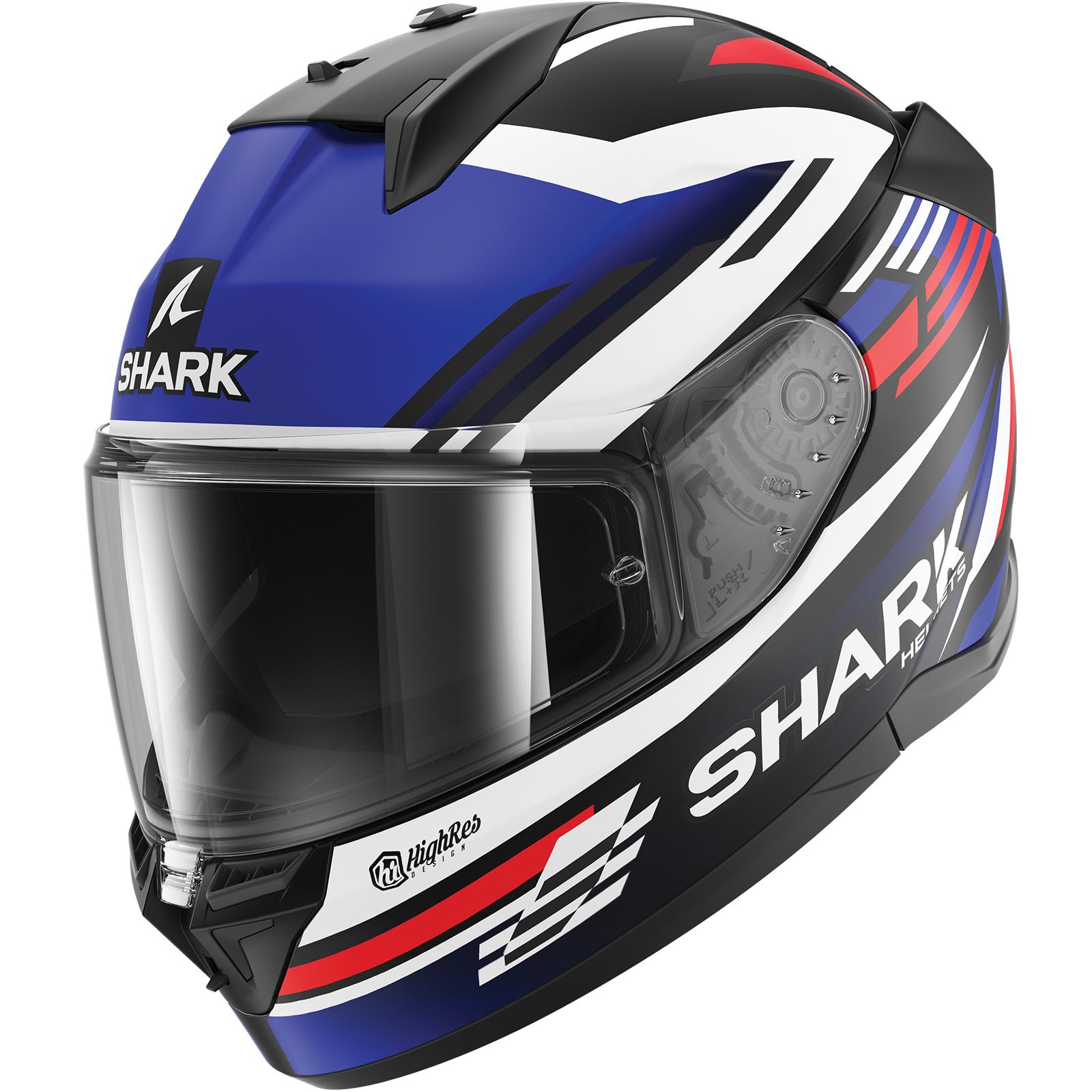 Shark D-Skwal 3 Firstlap Motorcycle Helmet L Matt Black Blue Red (KBR)