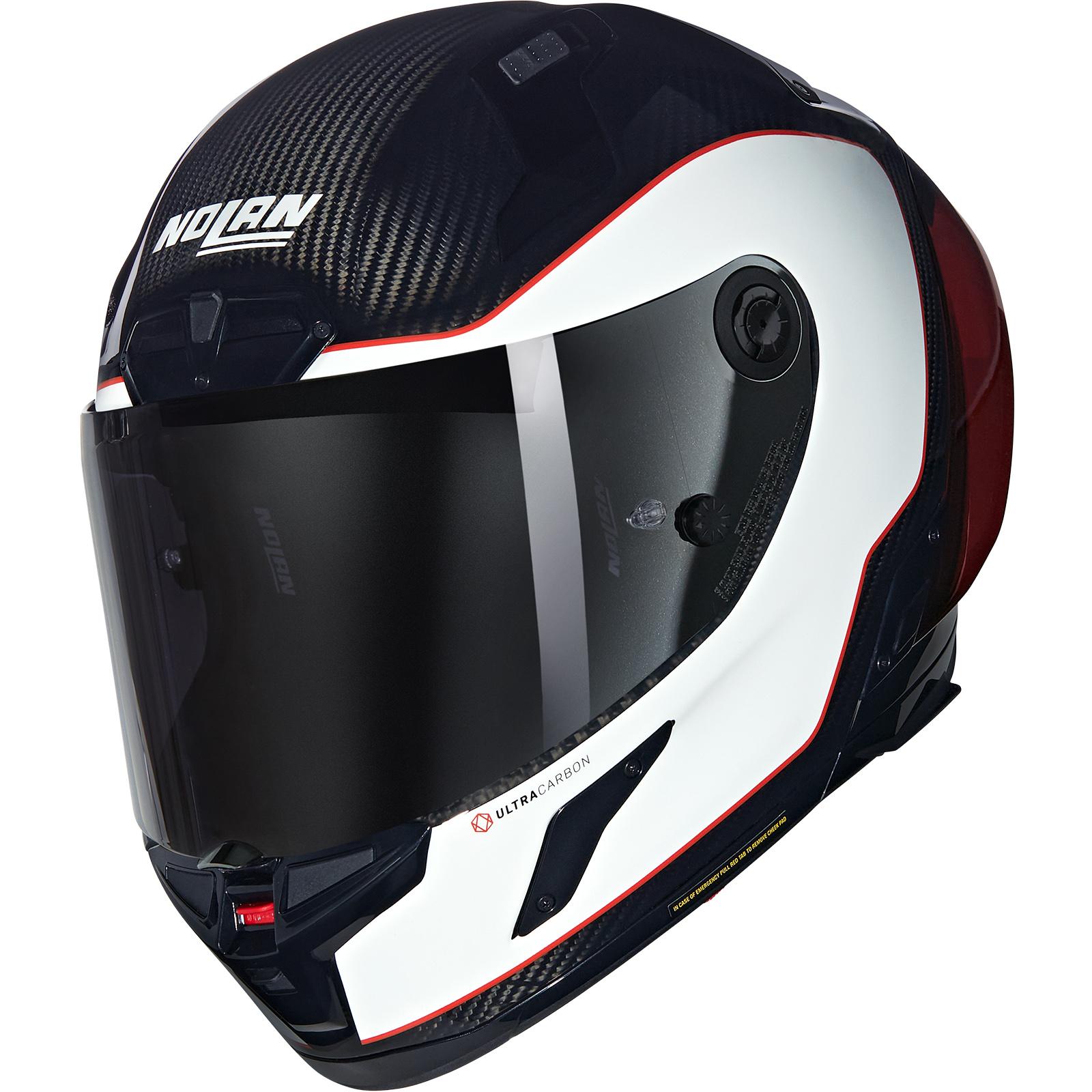 Nolan X-804 RS Ultra Carbon Asso Di Picche Motorcycle Helmet 3XL Carbon White Red (343)