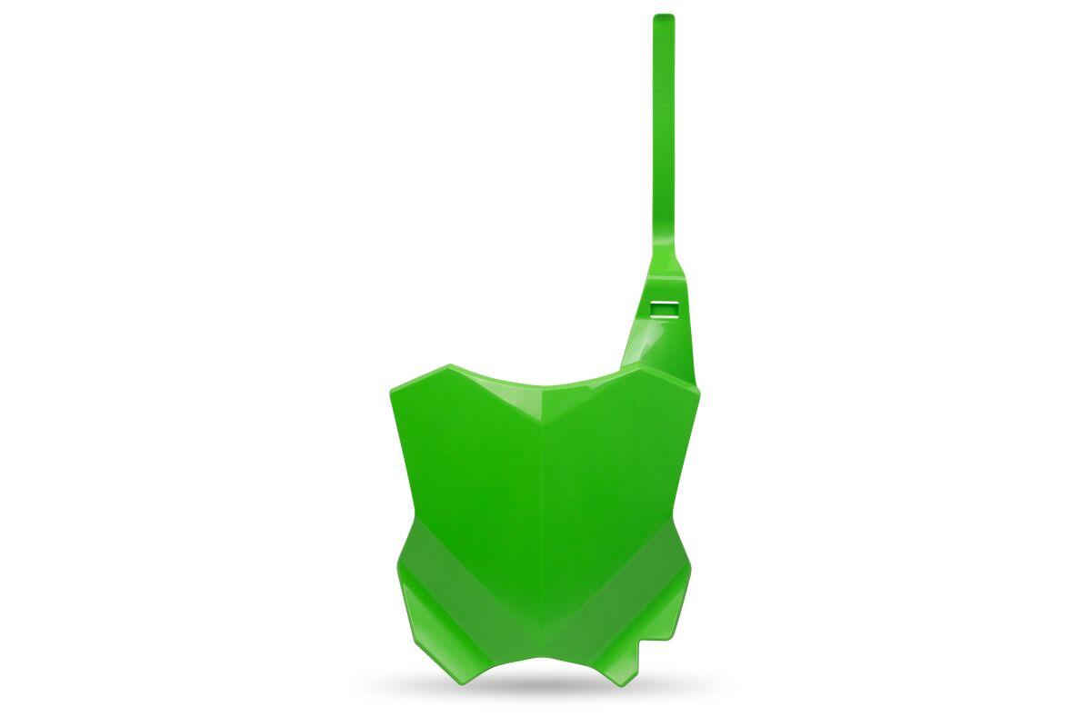 KA04738K#026 - UFO Front Number Board With No Extension For Kawasaki KX250 2021-2026 - Green