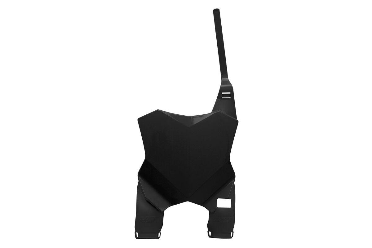 KA04771#001 - UFO Front Number Board With Extension For Kawasaki KX250 2021-2026 - Black