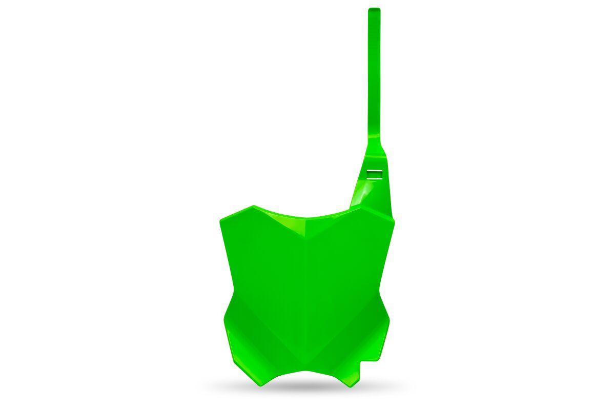 KA04738K#AFLU - UFO Front Number Board With No Extension For Kawasaki KX250 2021-2026 - Fluorescent Green