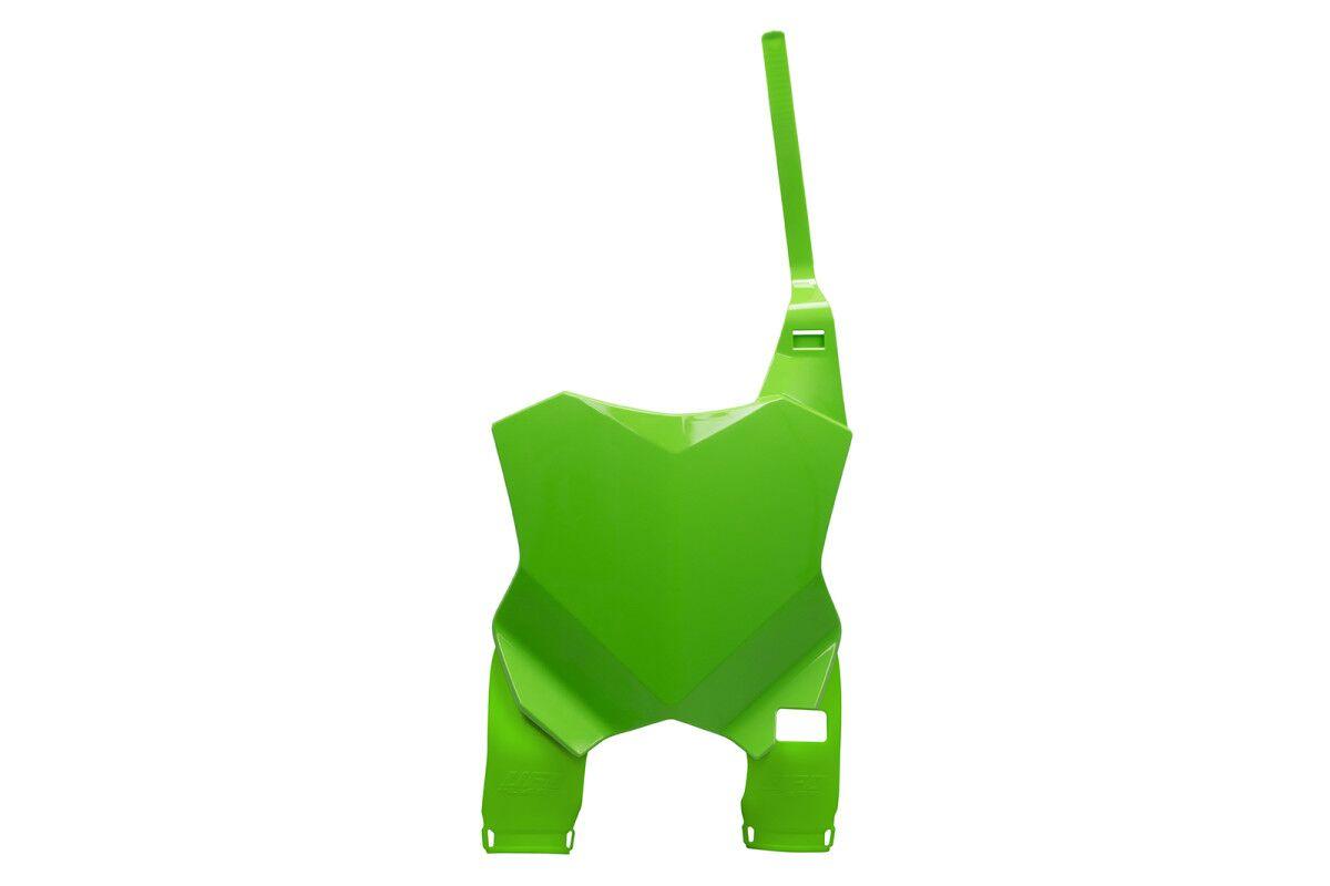 KA04771#026 - UFO Front Number Board With Extension For Kawasaki KX250 2021-2026 - Green