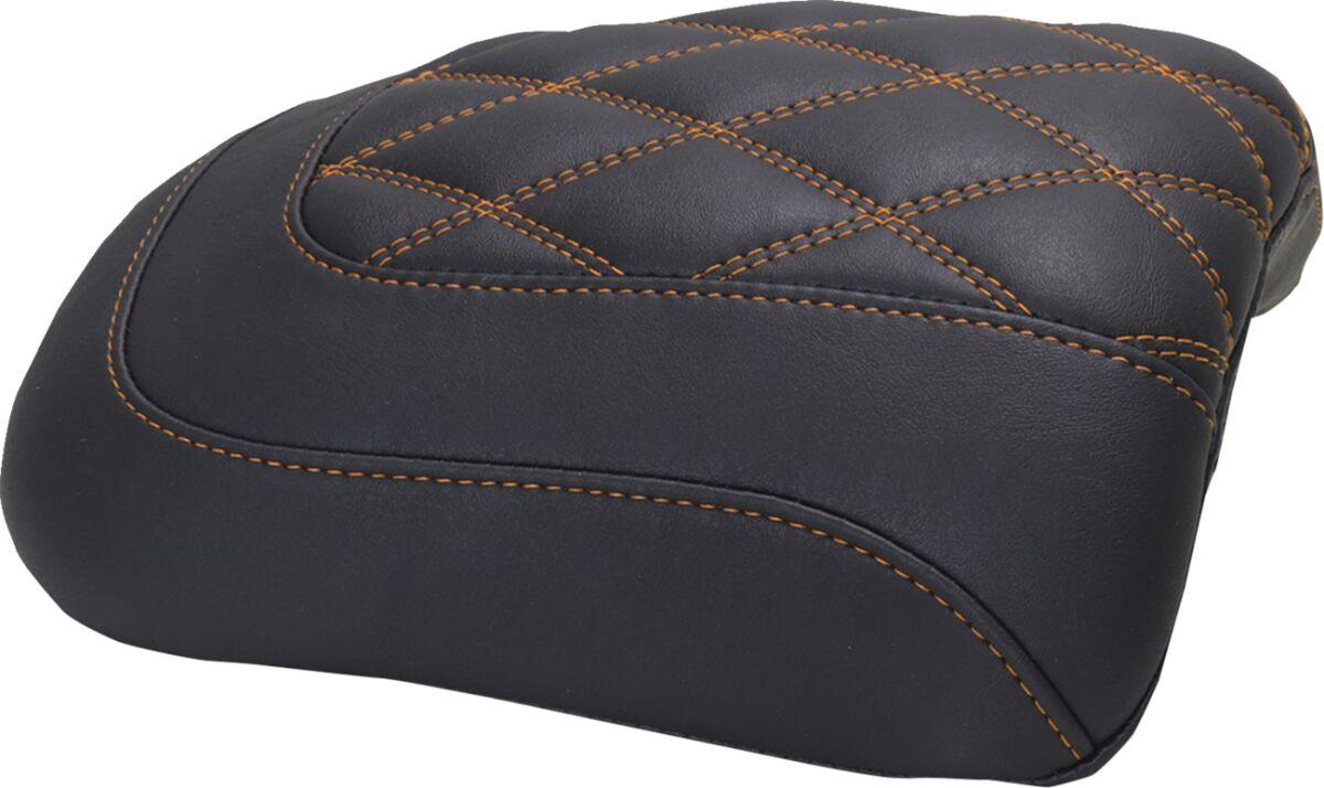 88611MO - Mustang Padded Passenger Seat Cowl For Harley Davidson FLHX 1923 2024-2026 - Black/Orange