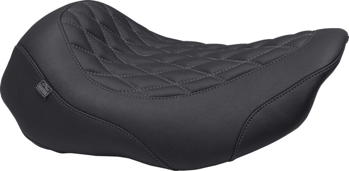 88503GM - Mustang Wide Tripper Solo Seat For Harley Davidson FLHX 1923 2024-2026 - Black/Grey