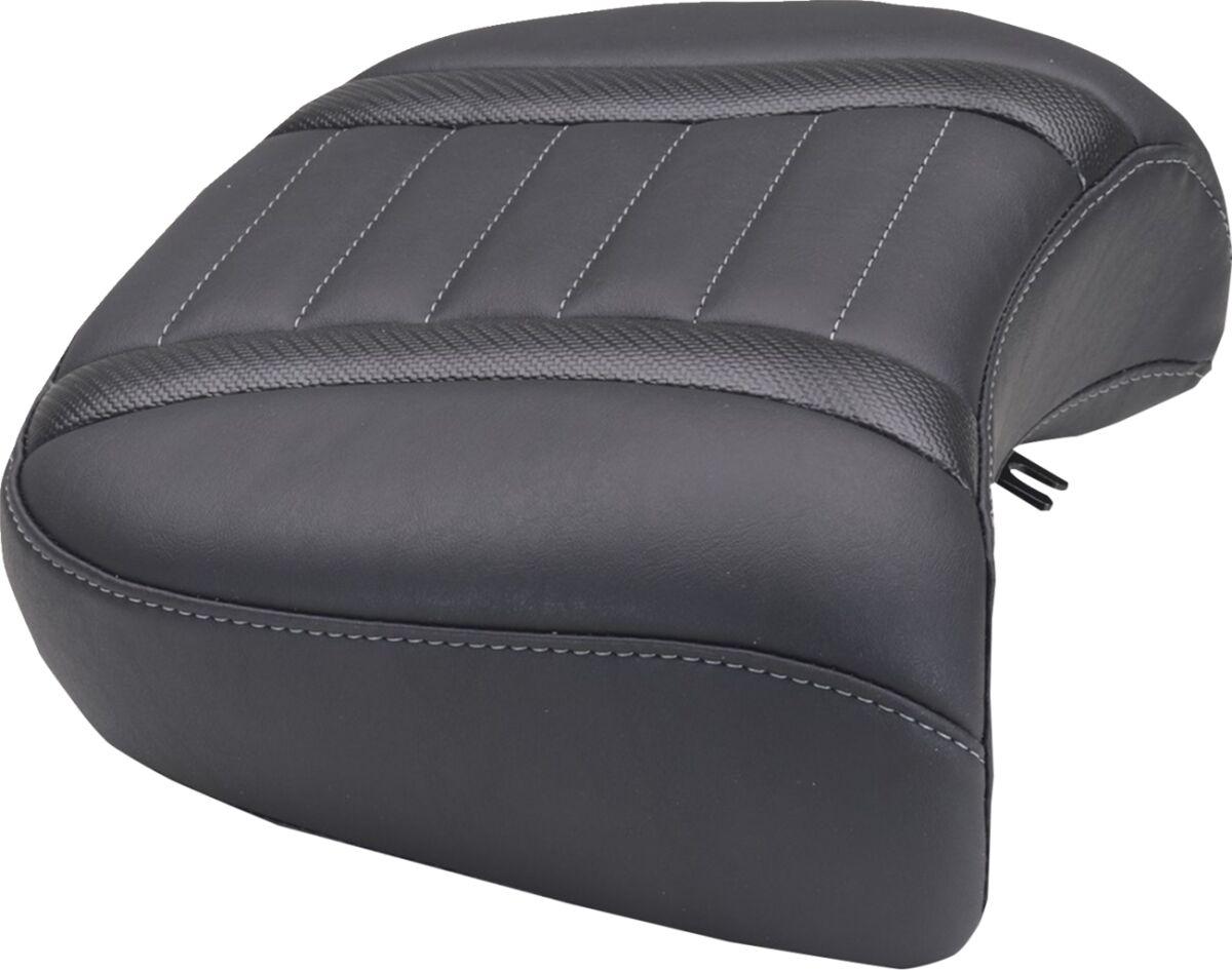 88420GM - Mustang Wide Deluxe Touring Passenger Seat For Harley Davidson FLHX 1923 2024-2026 - Black/Grey